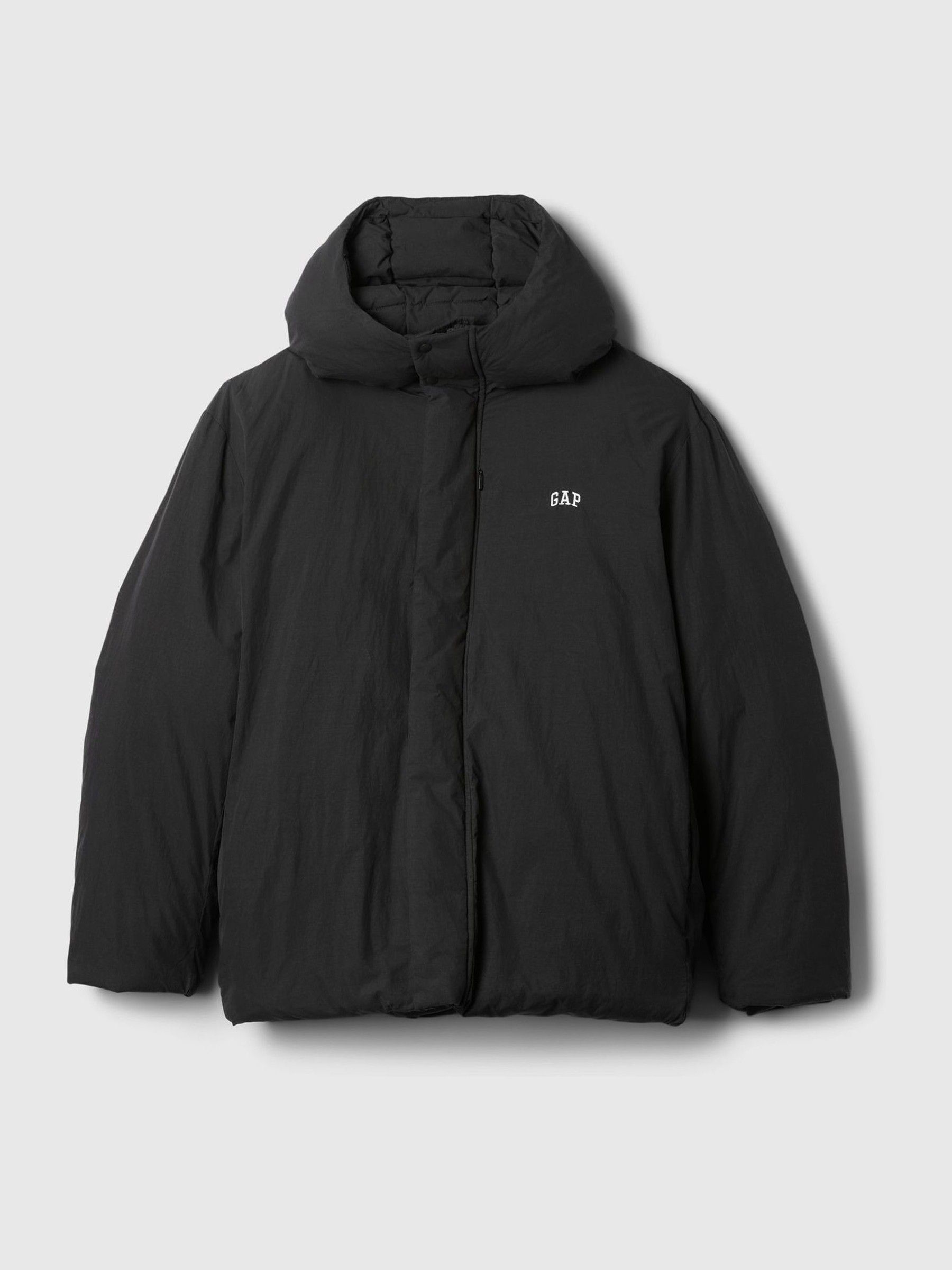 Black Logo Water-Resistant Parka Coat - Image 5 of 5