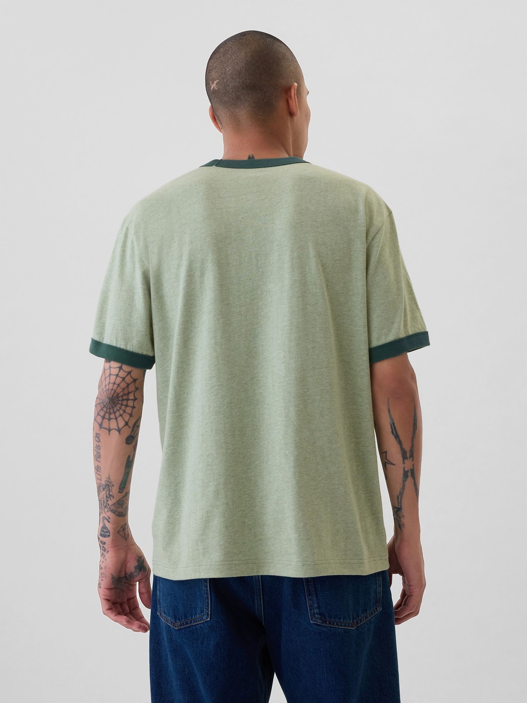 Green Athletic Logo Graphic Short Sleeve Crew Neck T-Shirt - Image 2 of 5 Green Athletic Logo Graphic Short Sleeve Crew Neck T-Shirt - Image 2 of 5