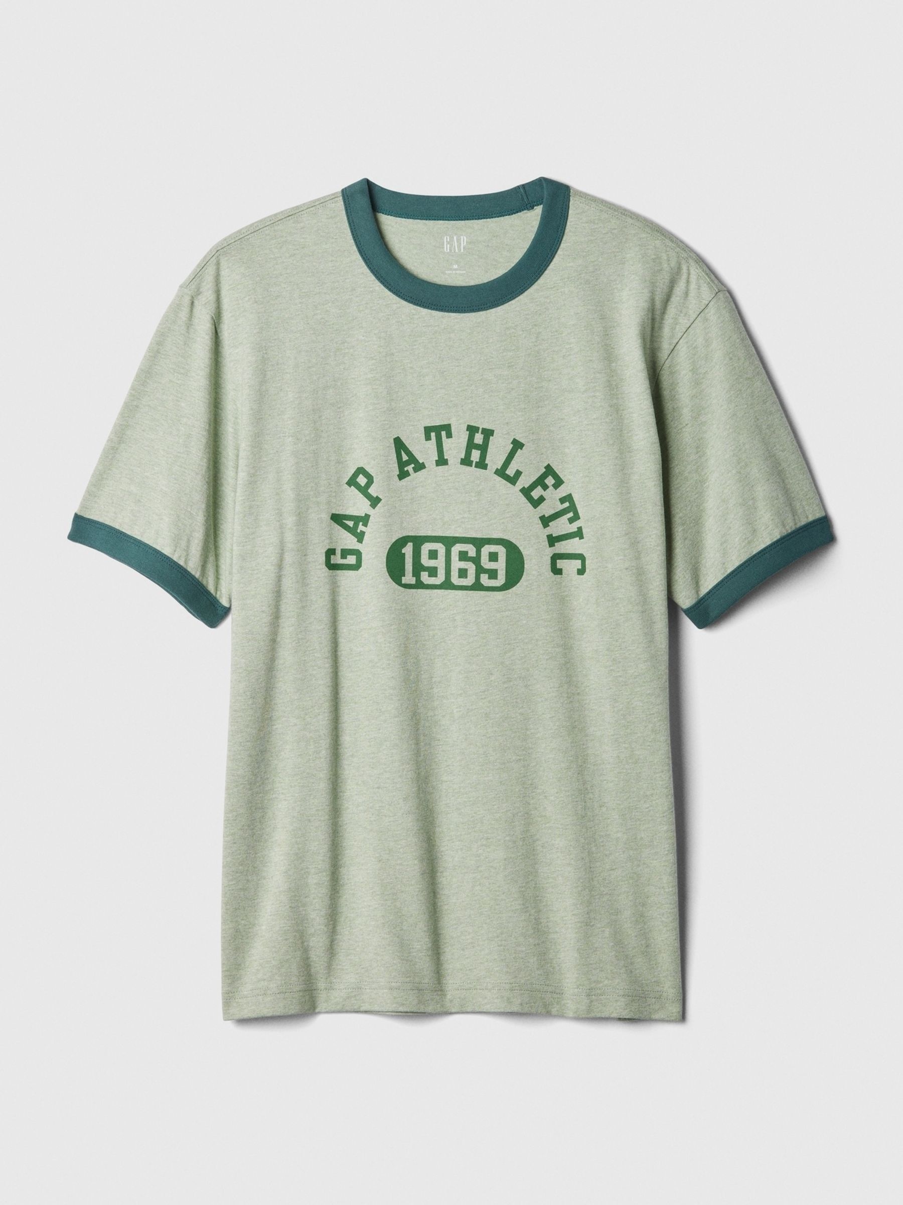 Green Athletic Logo Graphic Short Sleeve Crew Neck T-Shirt - Image 5 of 5 Green Athletic Logo Graphic Short Sleeve Crew Neck T-Shirt - Image 5 of 5