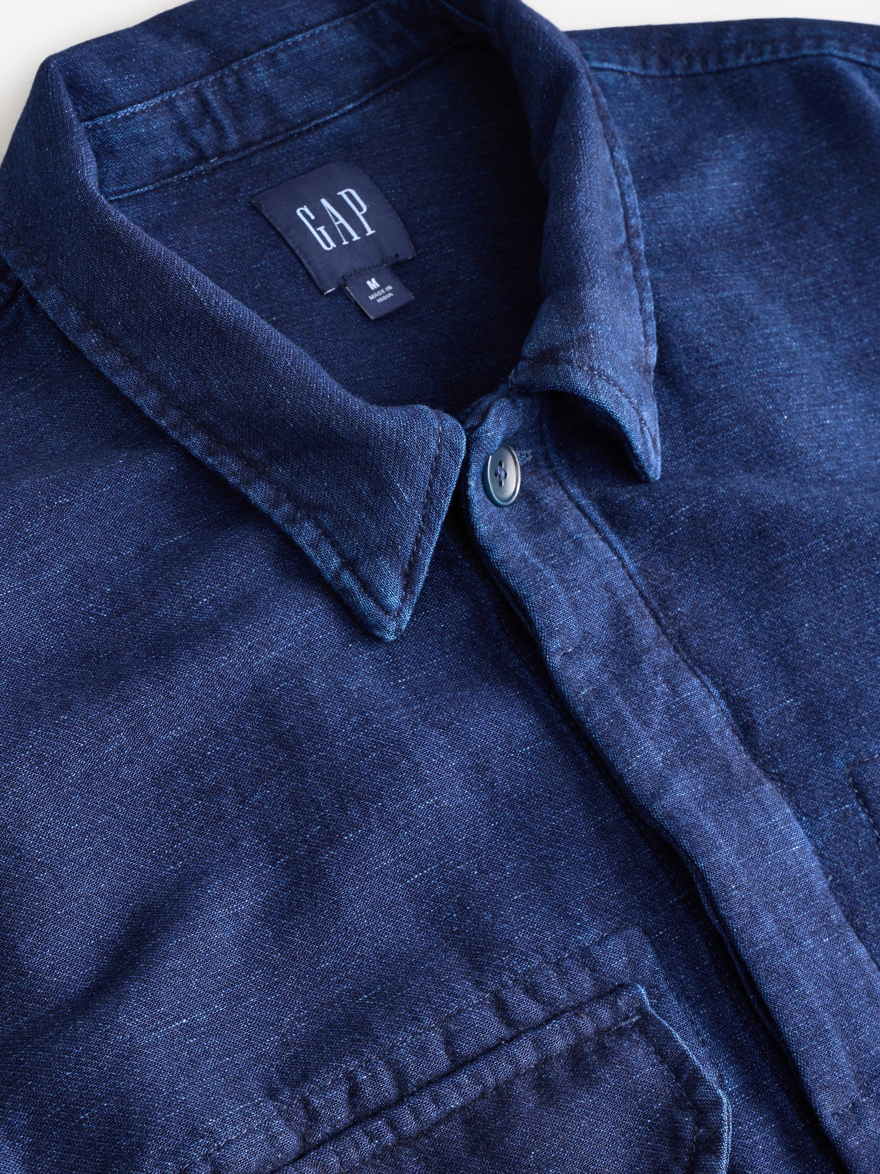 Dark Indigo Blue Denim Overshirt - Image 3 of 3
