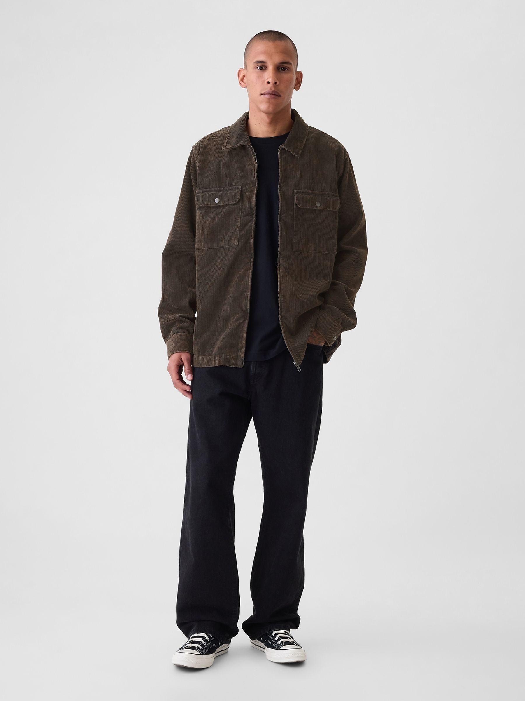 Brown Corduroy Point Collar Jacket - Image 4 of 5