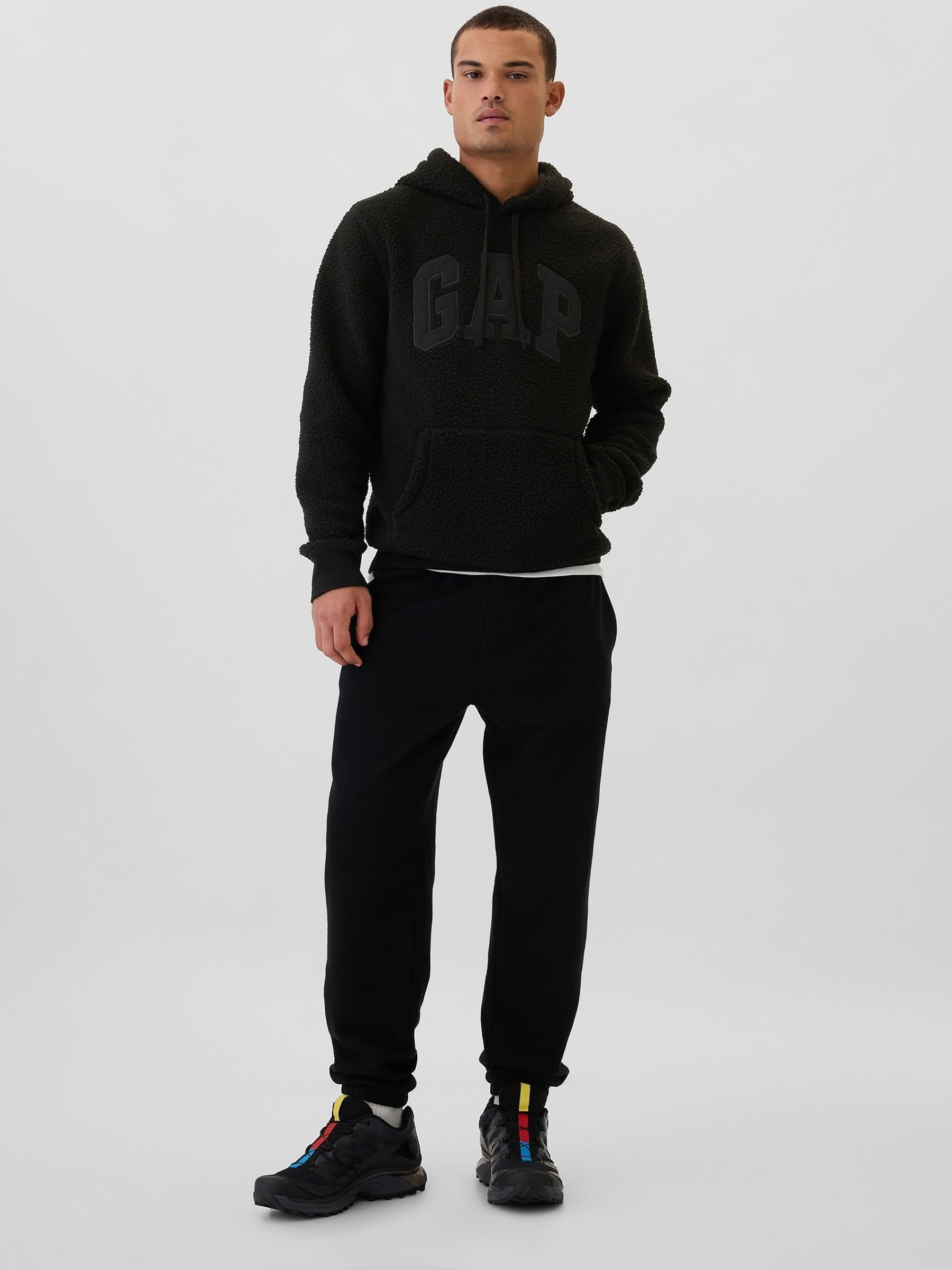 Black Logo Sherpa Hoodie - Image 3 of 5