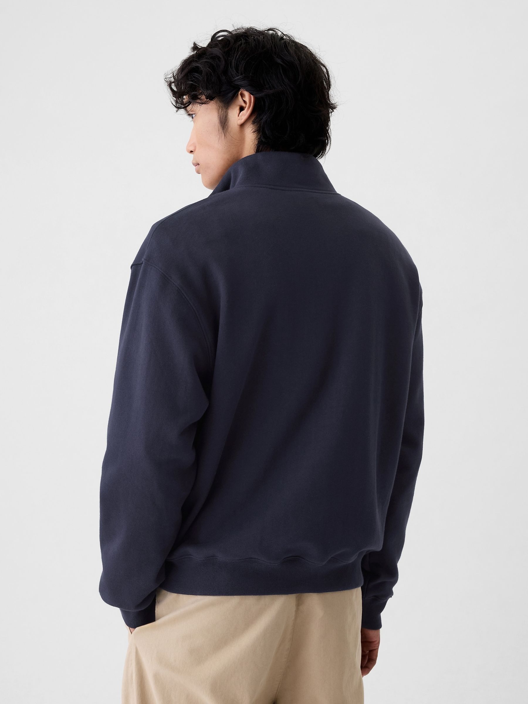 Navy Blue Logo Heavyweight Quarter-Zip Sweatshirt - Image 2 of 5