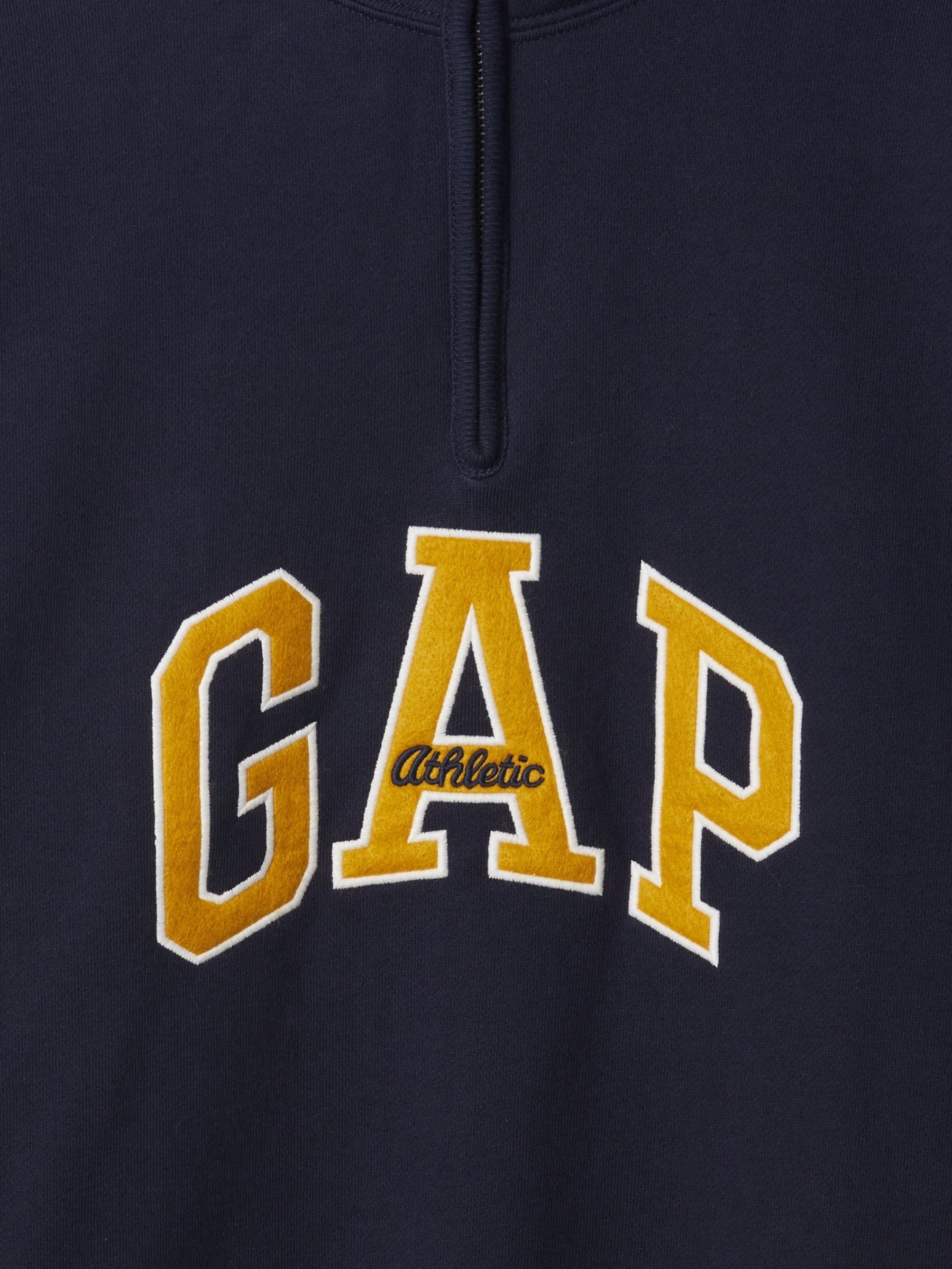 Navy Blue Logo Heavyweight Quarter-Zip Sweatshirt | Gap