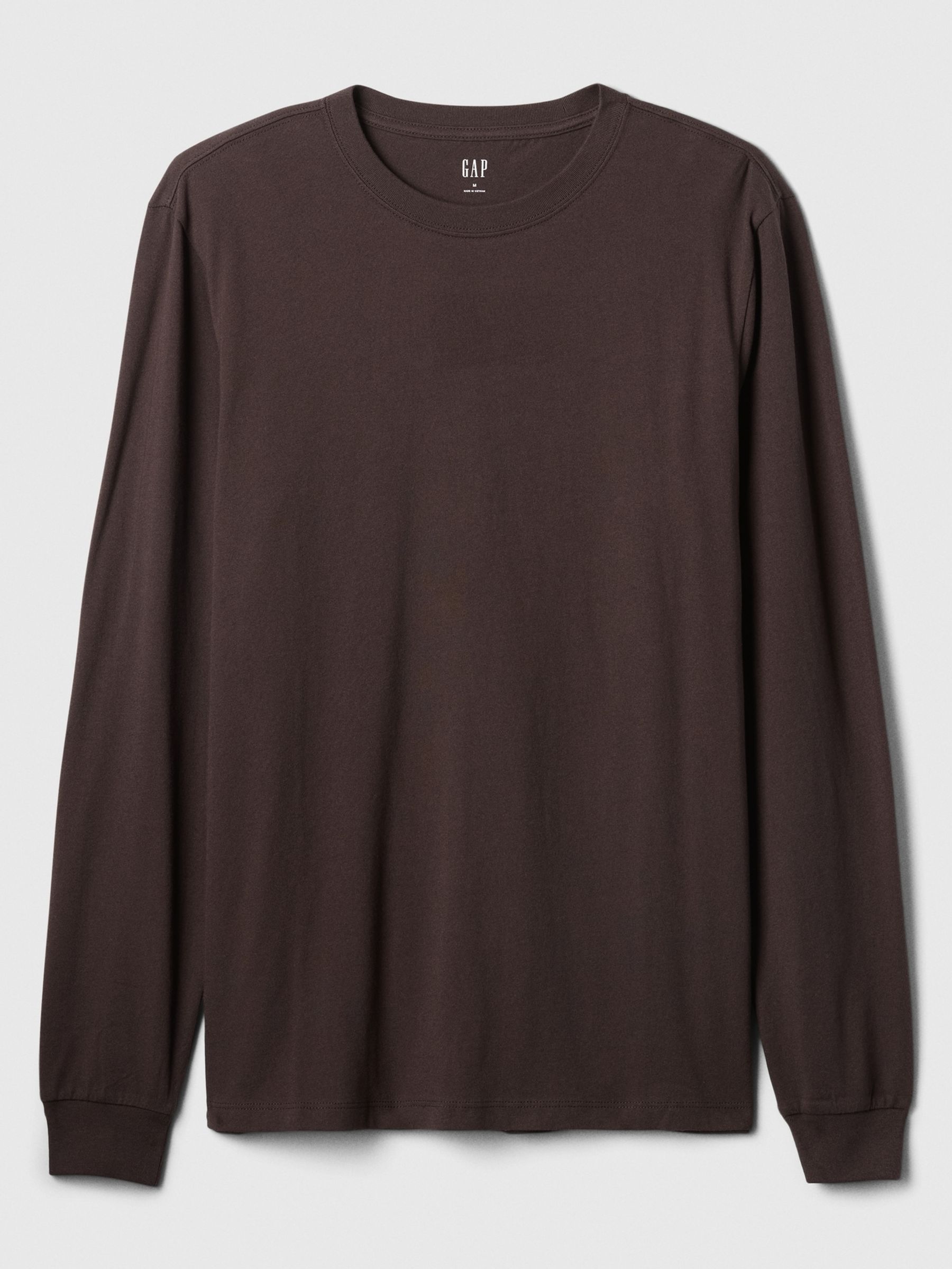 Brown Long Sleeve Everyday 100% Cotton Crew Neck Long Sleeve T-Shirt - Image 4 of 4