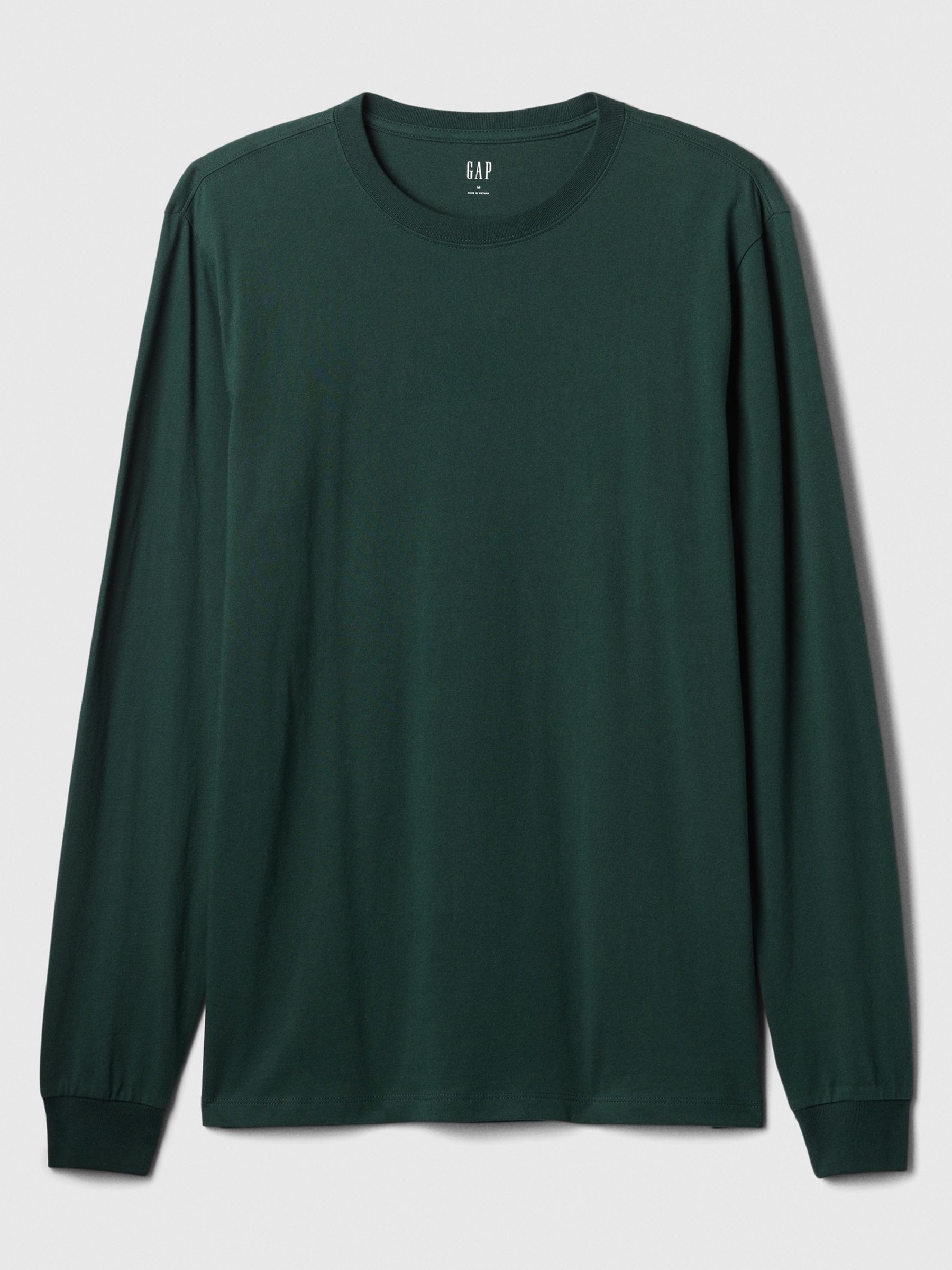 Green Long Sleeve Everyday 100% Cotton Crew Neck Long Sleeve T-Shirt - Image 4 of 4