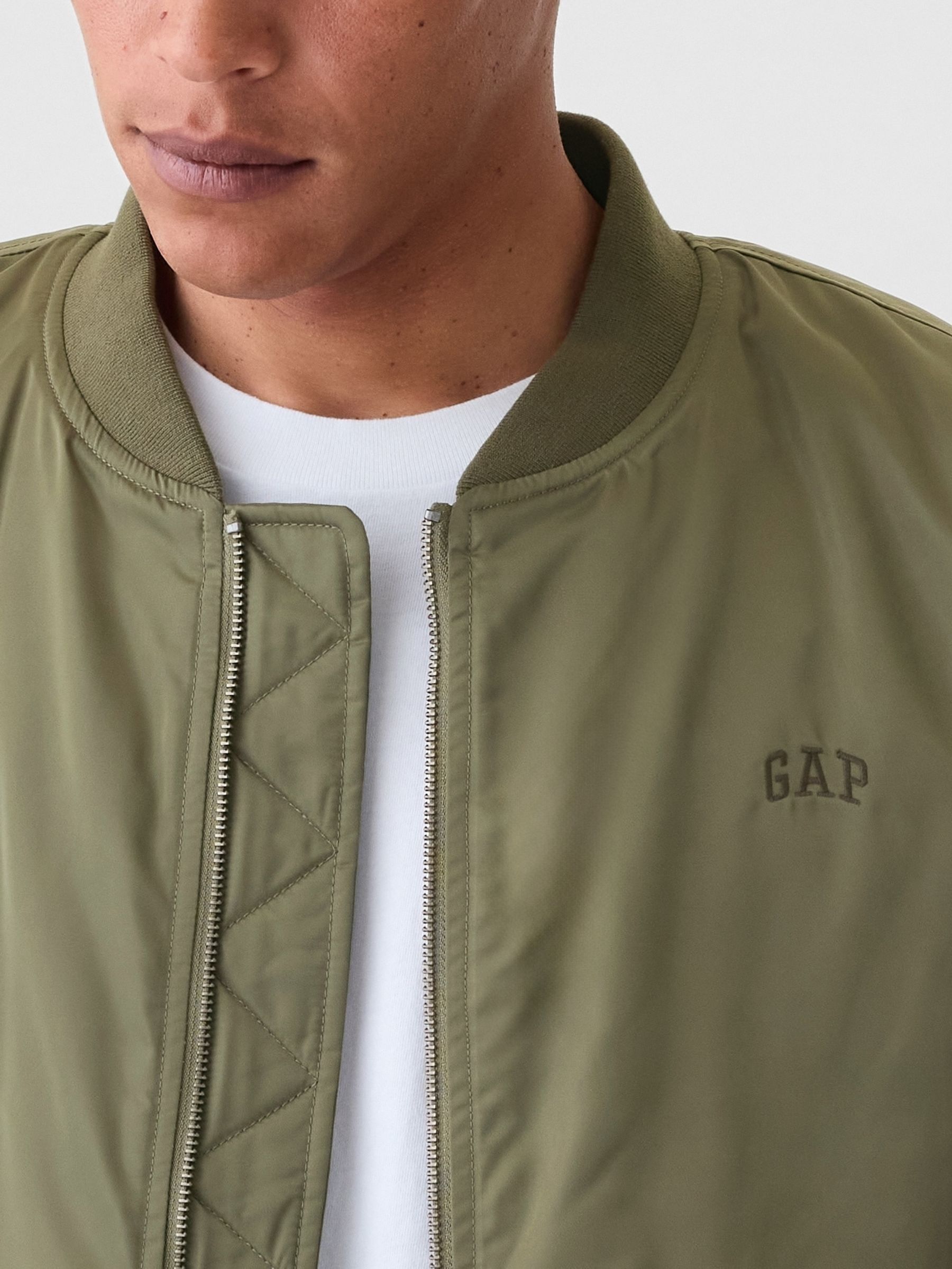Green Relaxed Logo Bomber Jacket - Image 2 of 5