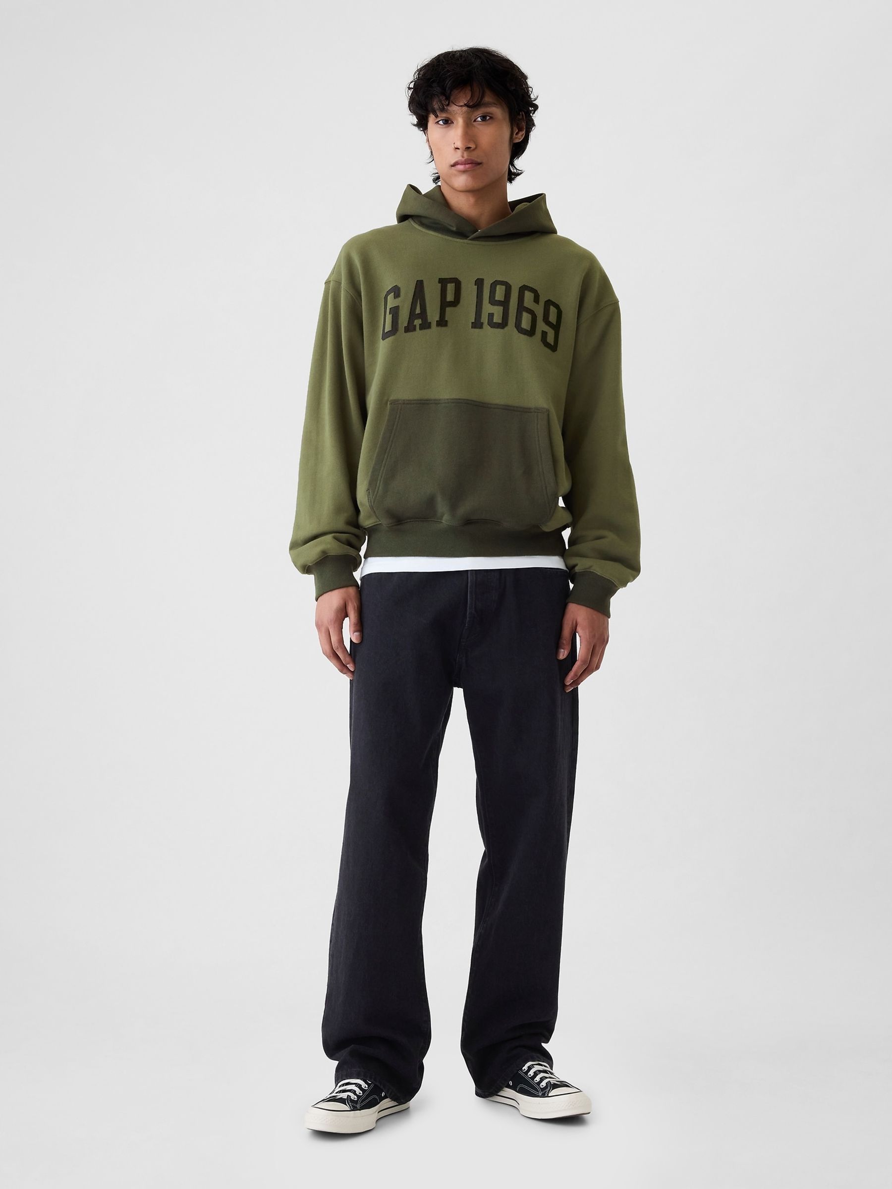 Green Heavyweight Athletic 1969 Logo Hoodie - Image 3 of 5