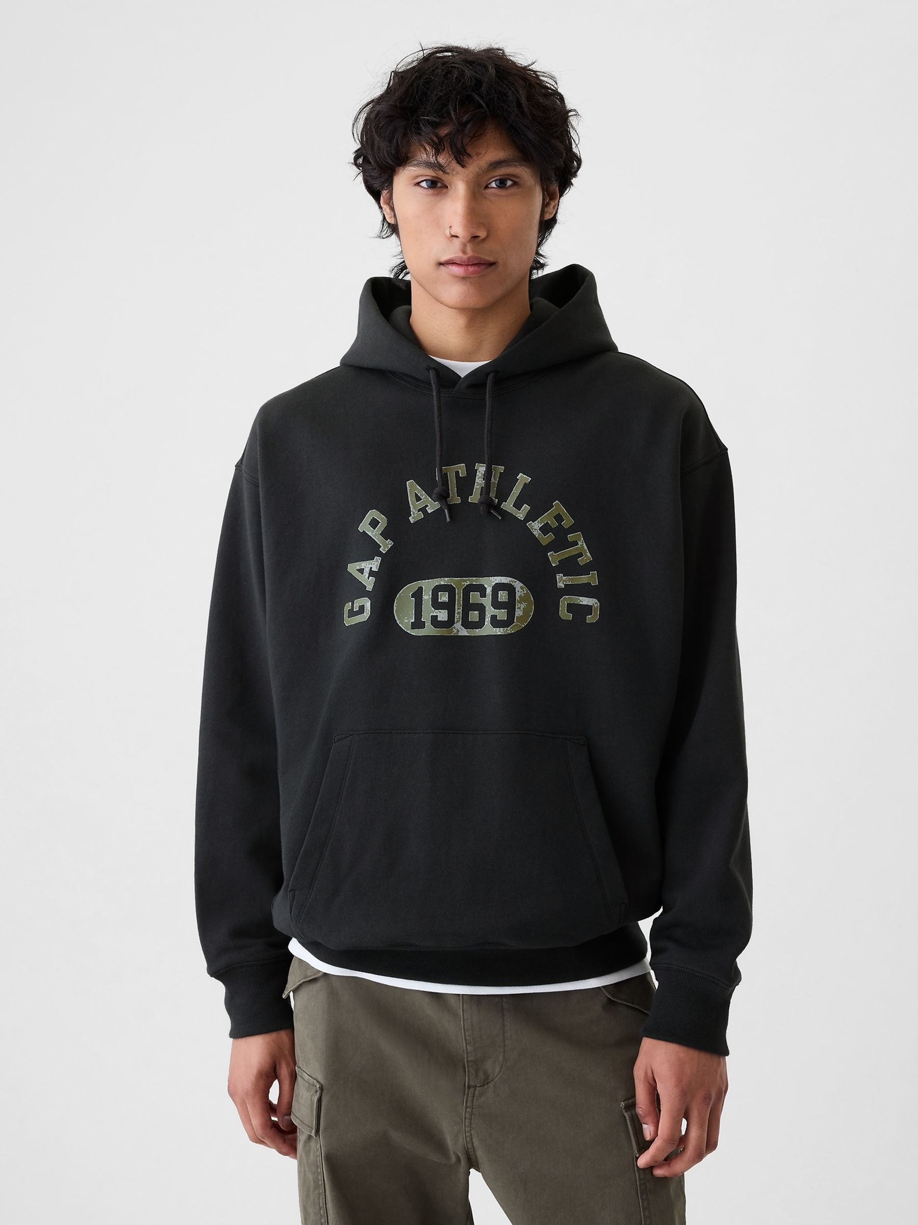 Black Heavyweight Athletic Logo Hoodie - Image 1 of 5