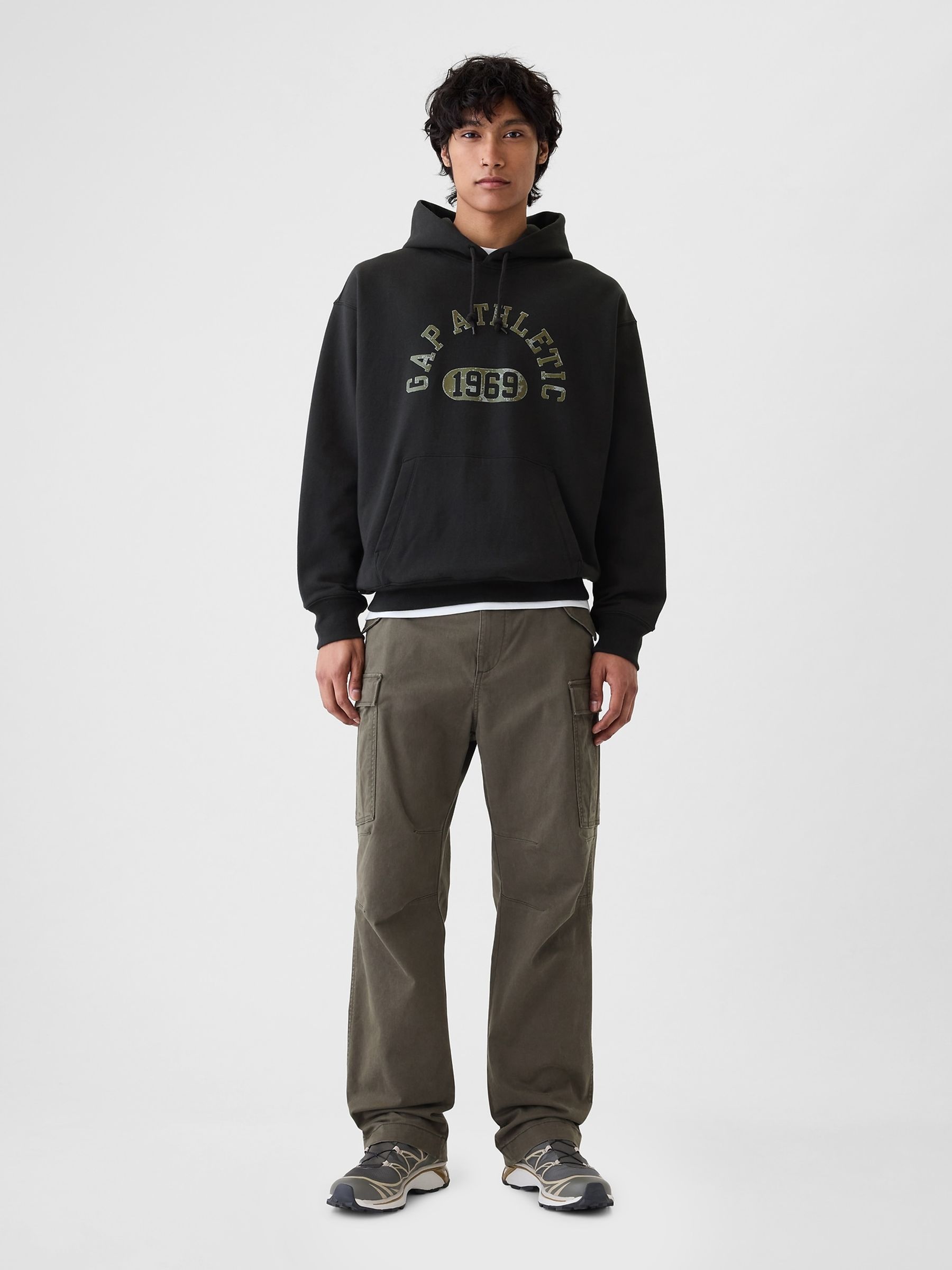 Black Heavyweight Athletic Logo Hoodie - Image 3 of 5
