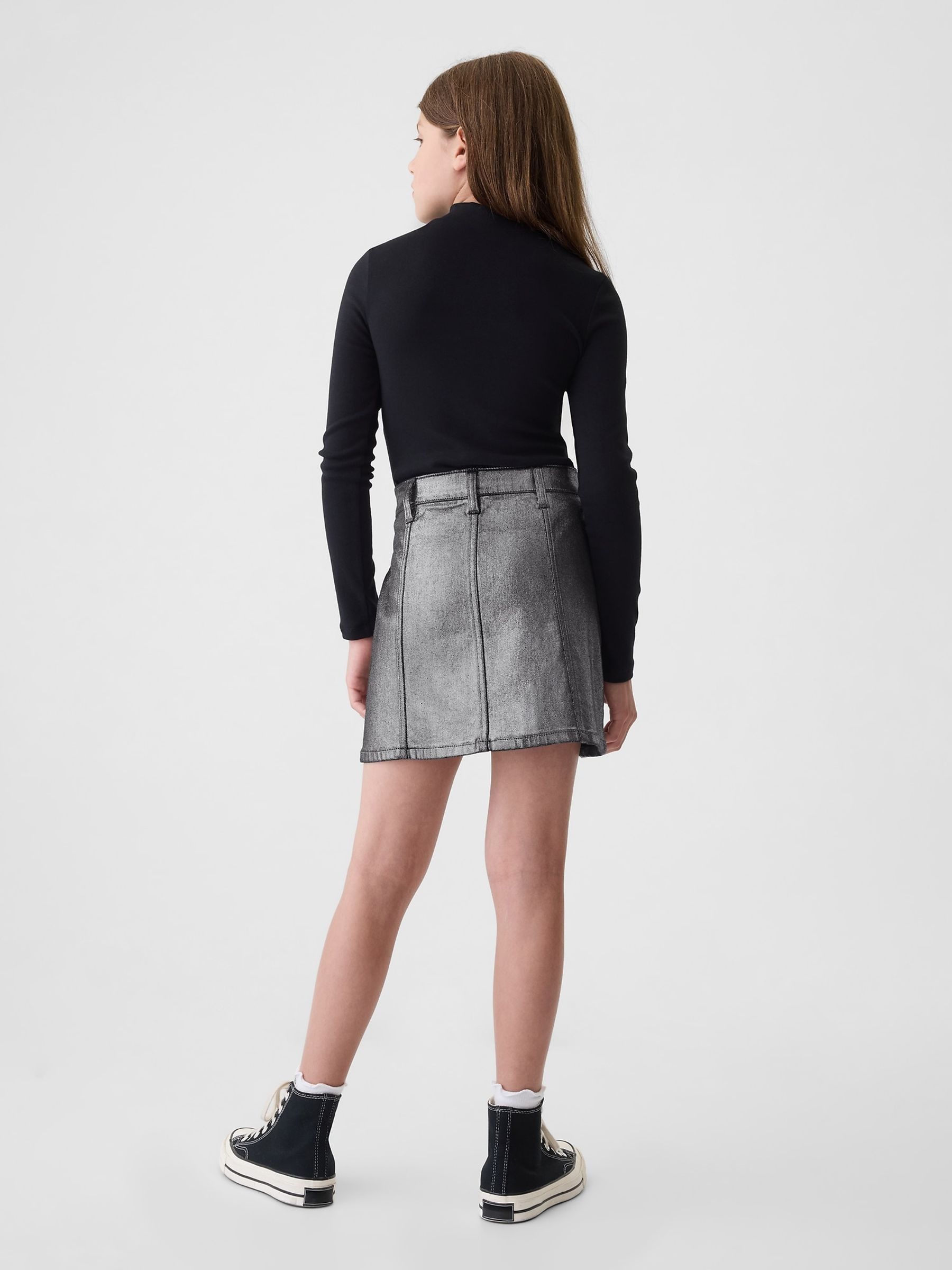 Grey Cargo Foil Denim Skirt (10-13yrs) - Image 2 of 4