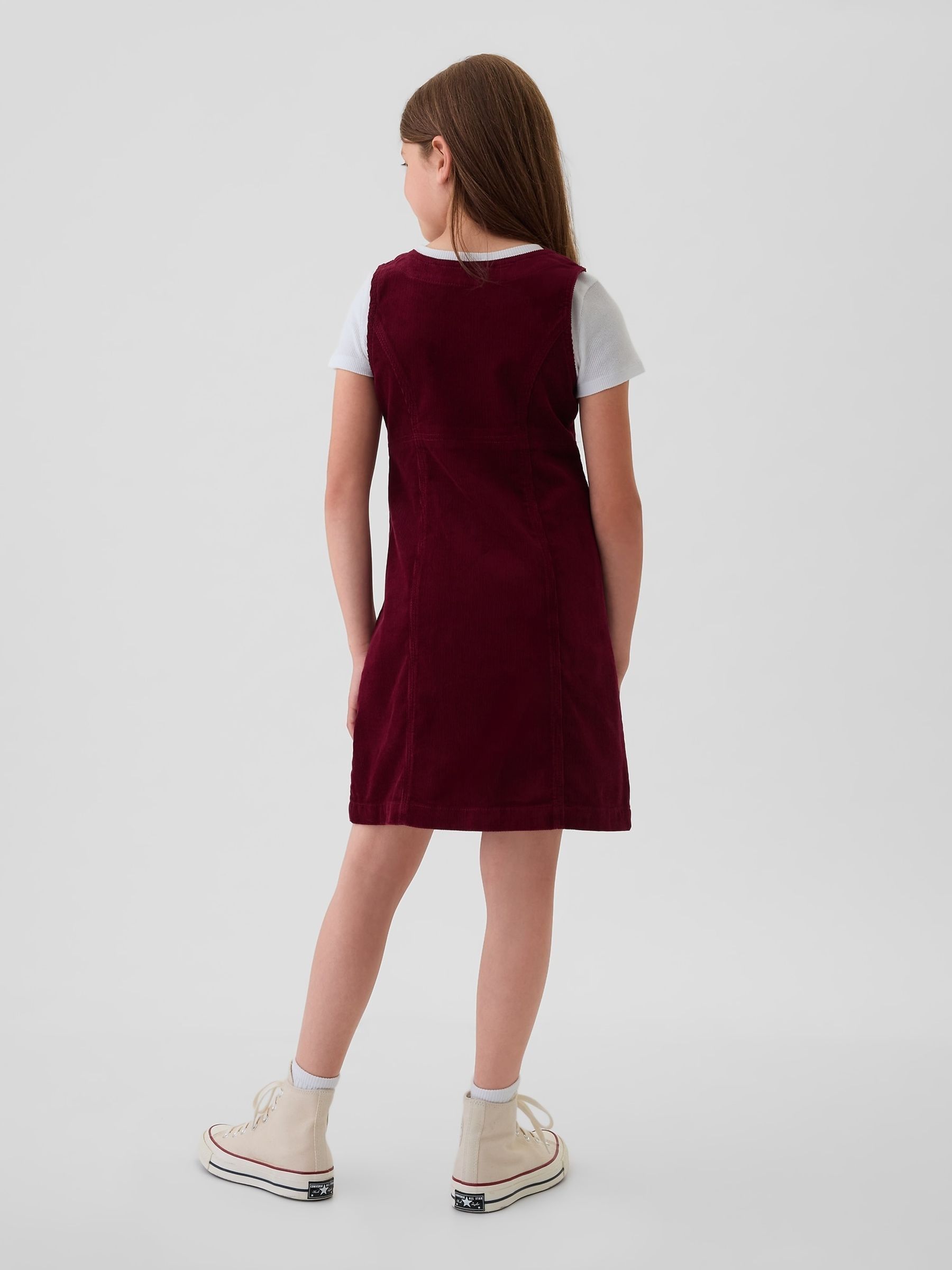 Burgundy Red Corduroy Dress (4-13yrs) - Image 2 of 4