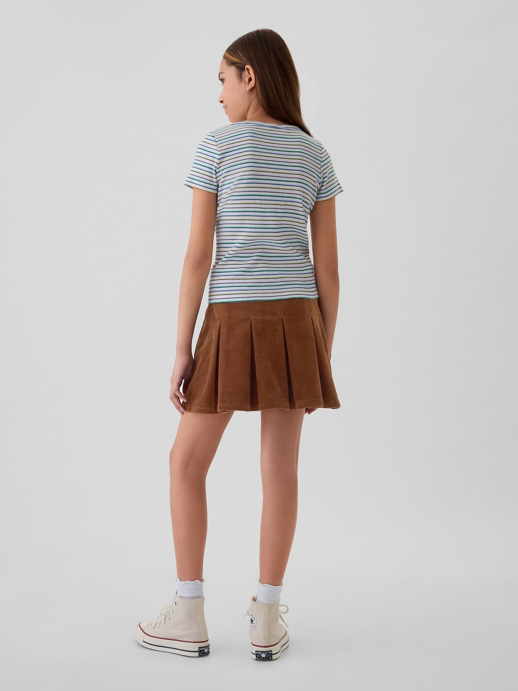 Brown Corduroy Pleated Skirt (4-13yrs) - Image 2 of 4