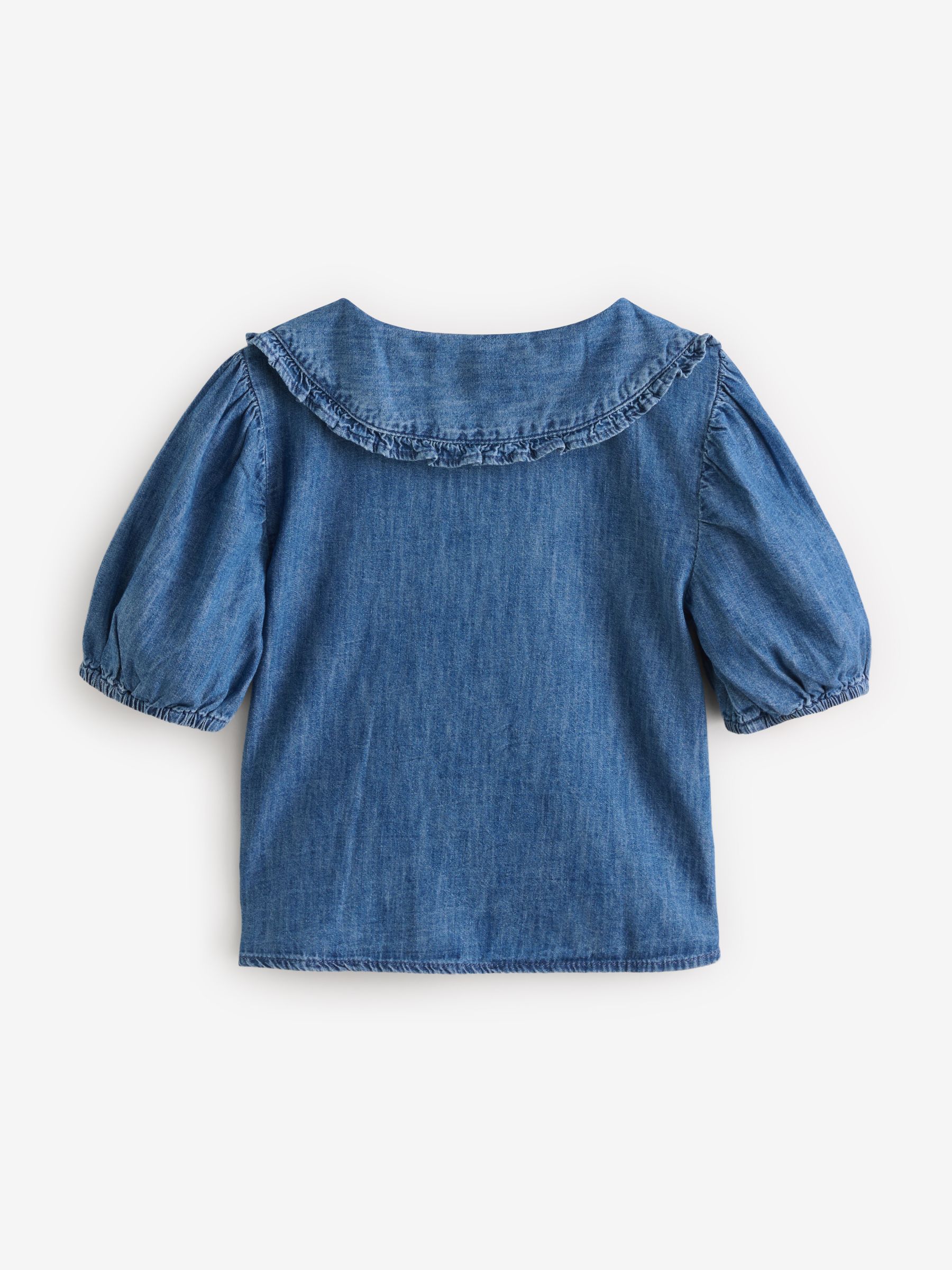 Blue Denim Ruffle Shirt (4-13yrs) - Image 2 of 3