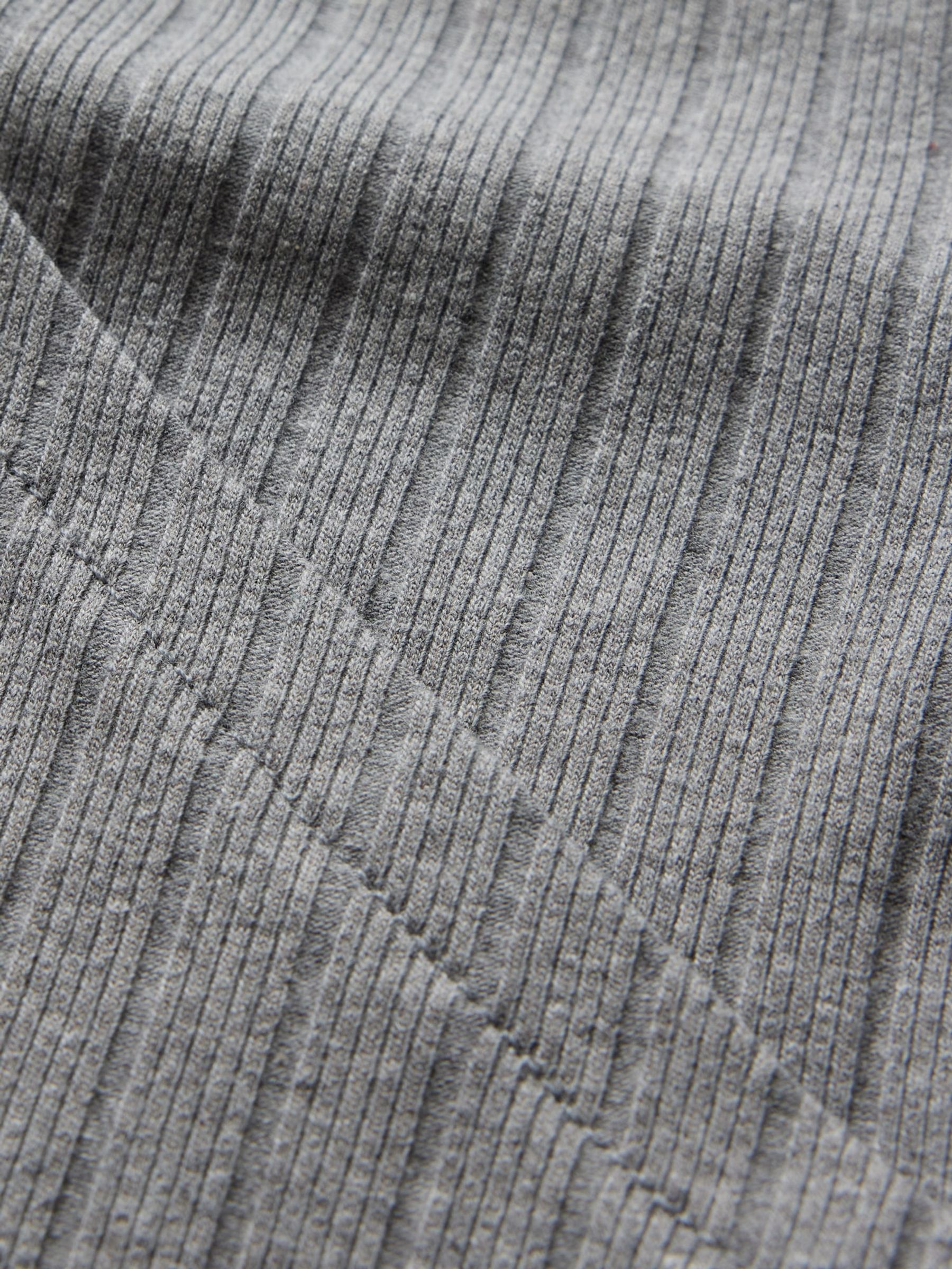 Grey V-Neck Ribbed Long Sleeve Wrap Top (4-13yrs) - Image 3 of 3