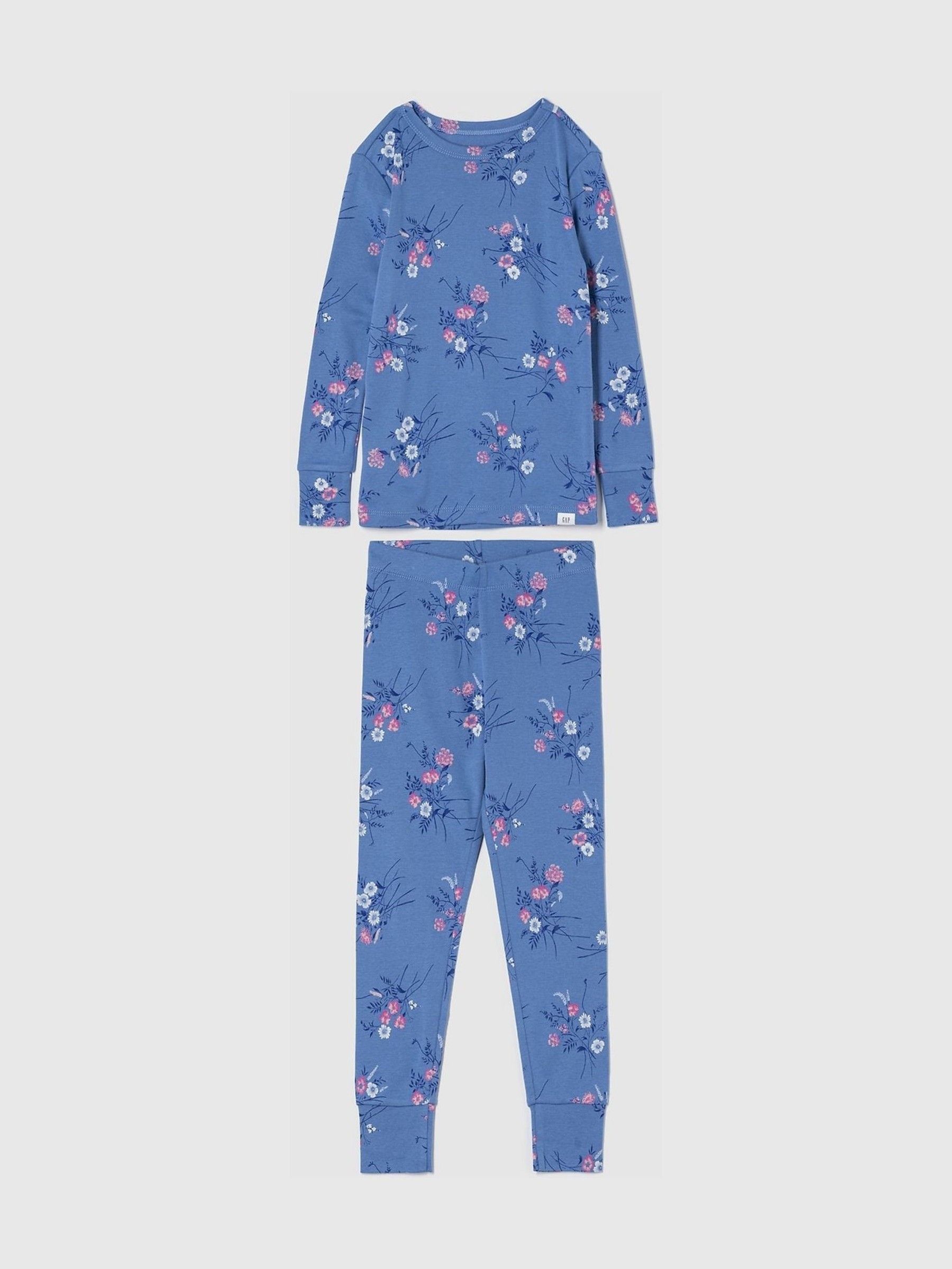 Blue Floral Cotton Long Sleeve Pyjama Set (4-13yrs) - Image 1 of 4