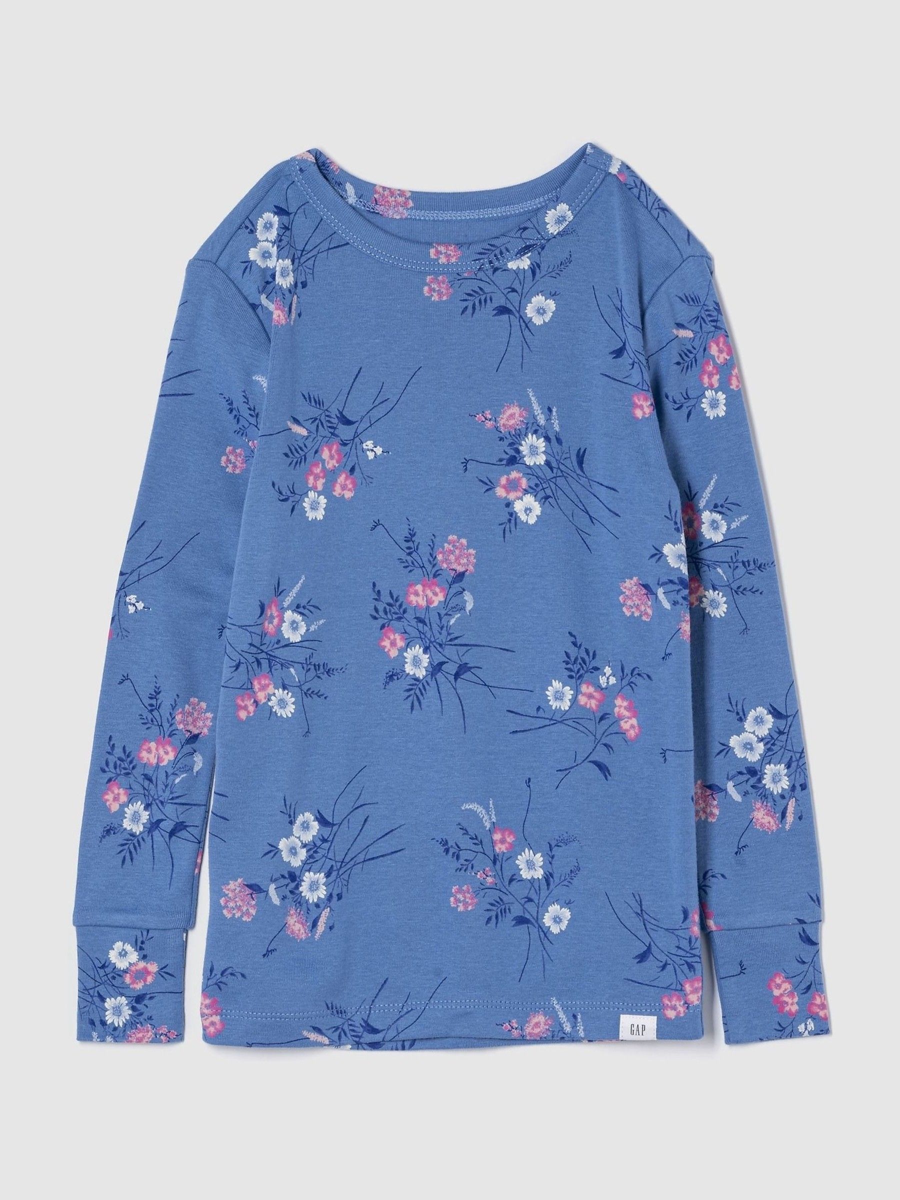 Blue Floral Cotton Long Sleeve Pyjama Set (4-13yrs) - Image 2 of 4