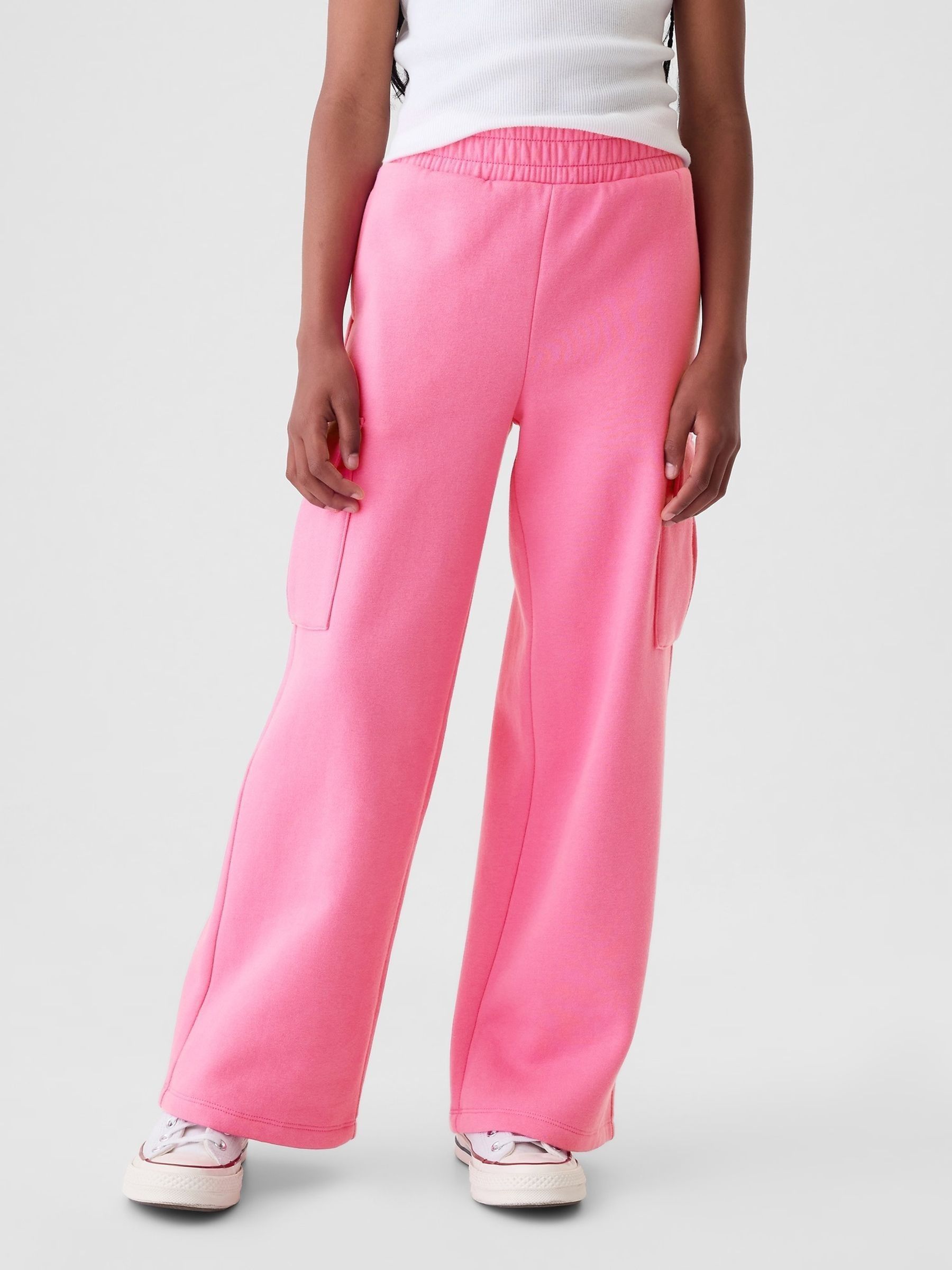 Pink Vintage Soft Wide Leg Cargo Joggers (4-13yrs) - Image 1 of 5