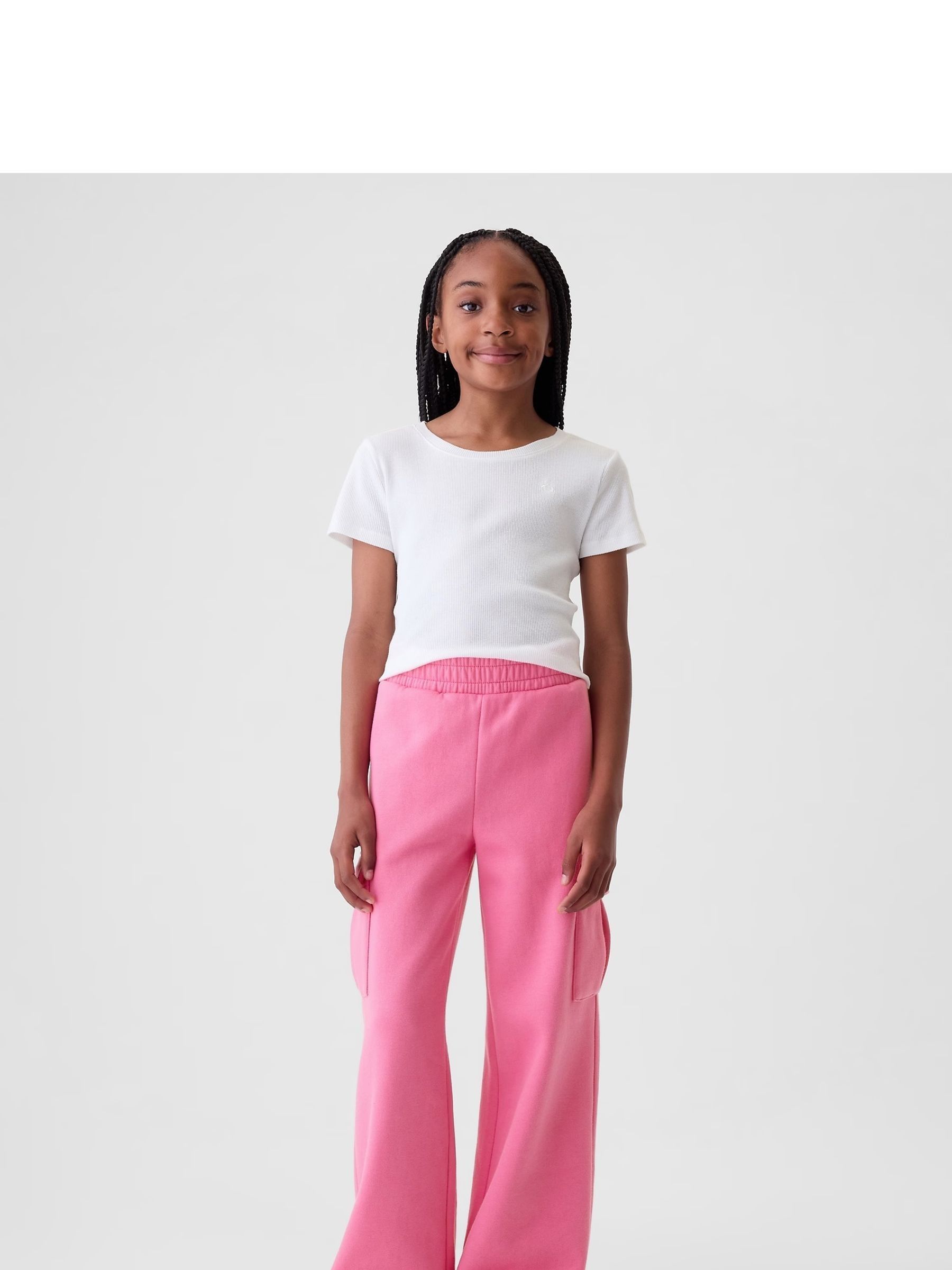 Pink Vintage Soft Wide Leg Cargo Joggers (4-13yrs) - Image 4 of 5
