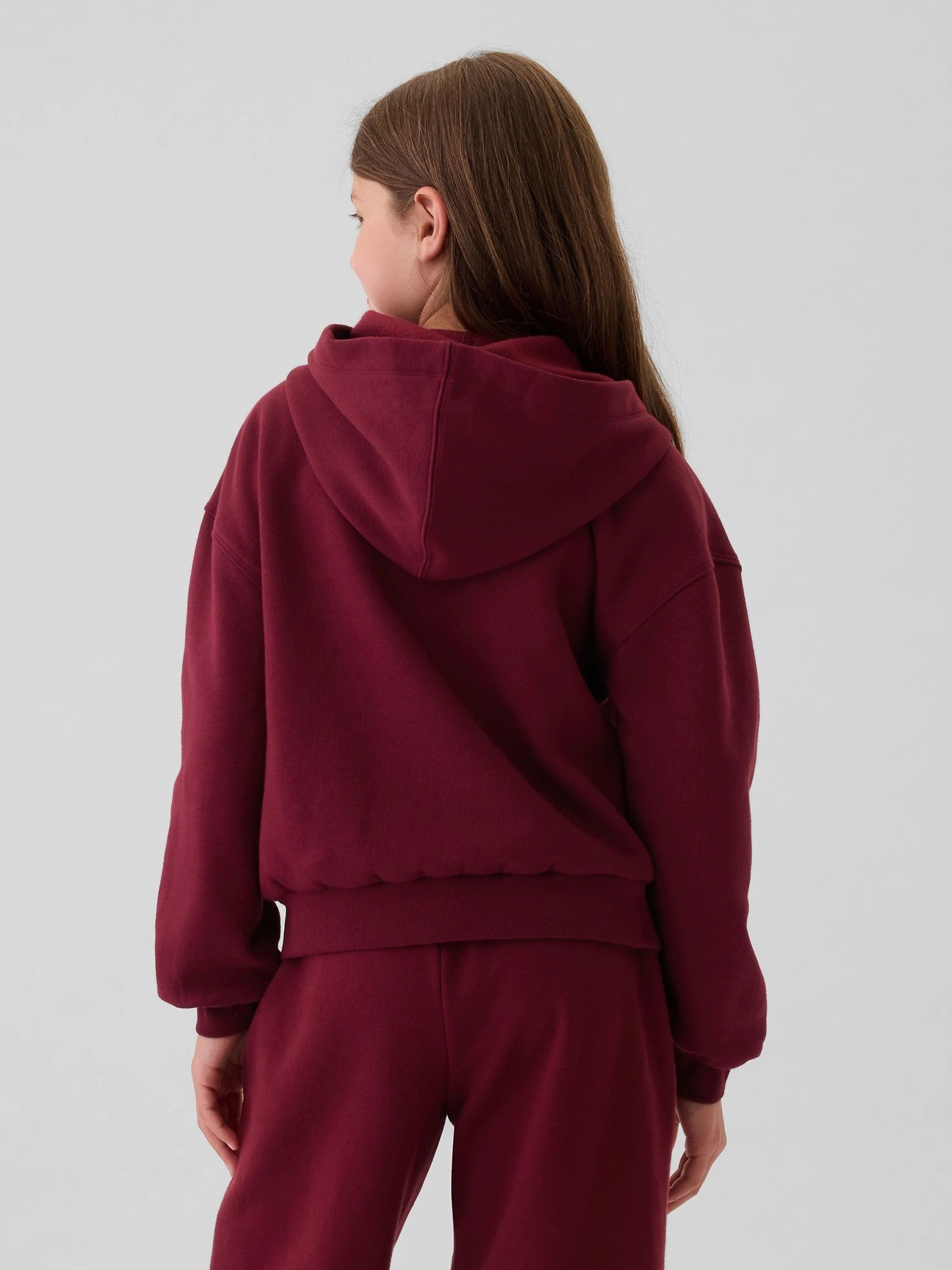 Burgundy Red Logo Zip Up Hoodie (4-13yrs) - Image 2 of 5
