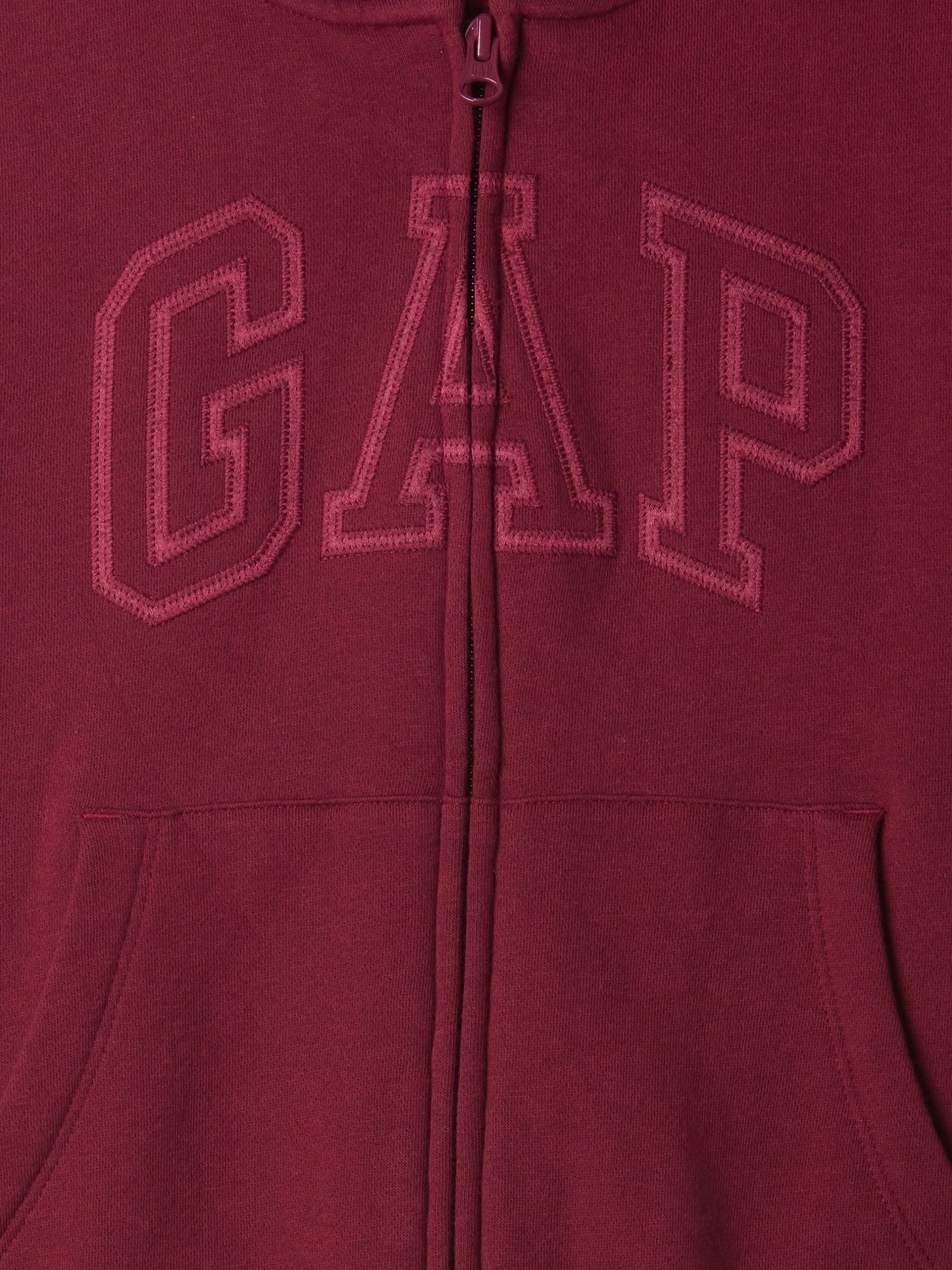 Burgundy Red Logo Zip Up Hoodie (4-13yrs) - Image 5 of 5