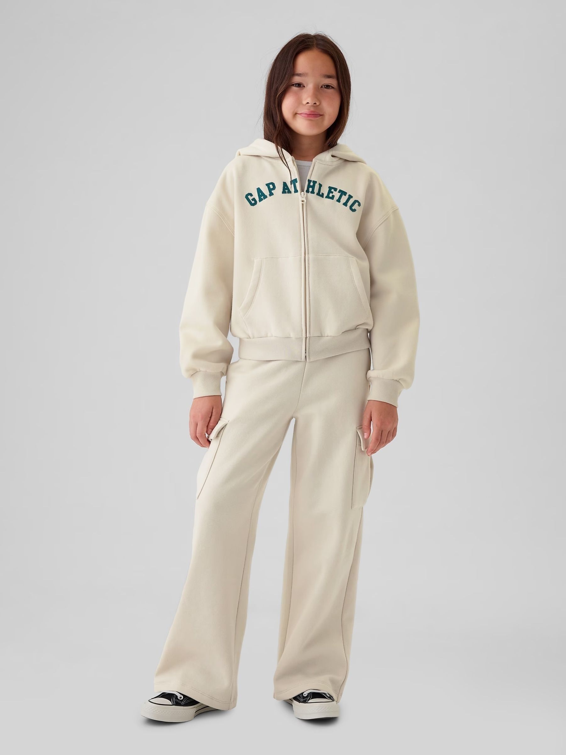 Cream Logo Zip Up Hoodie (4-13yrs) - Image 3 of 5
