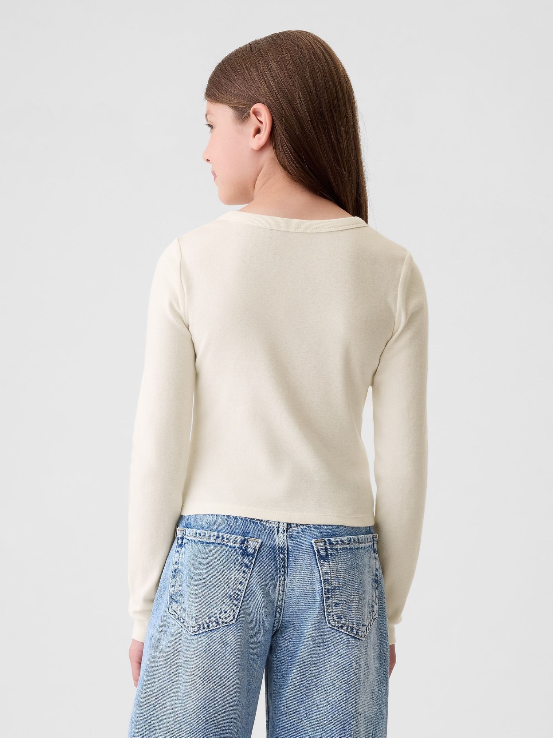 Beige Ribbed Embroidered Graphic T-Shirt (4-13yrs) - Image 2 of 4