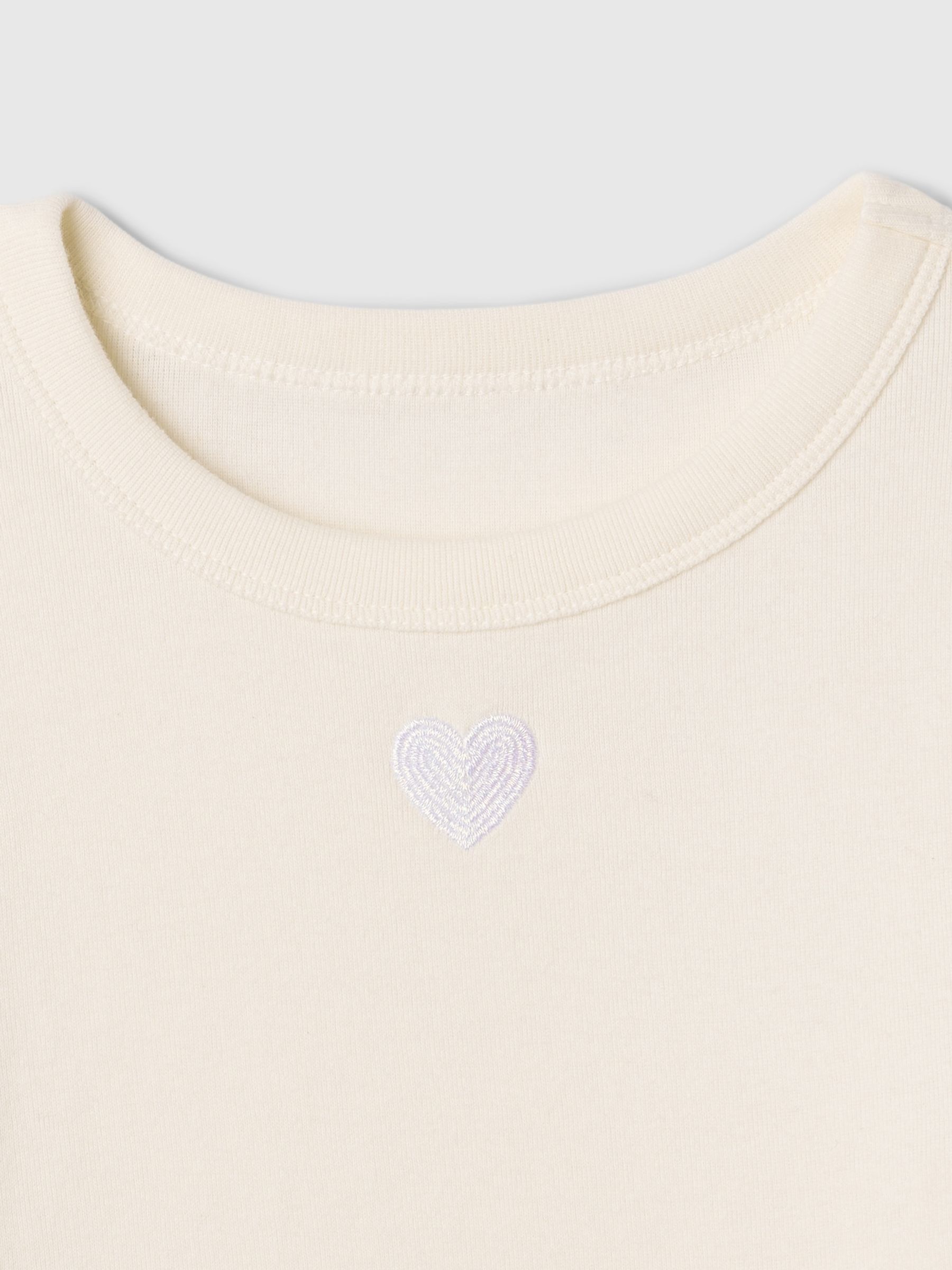 Beige Ribbed Embroidered Graphic T-Shirt (4-13yrs) - Image 4 of 4
