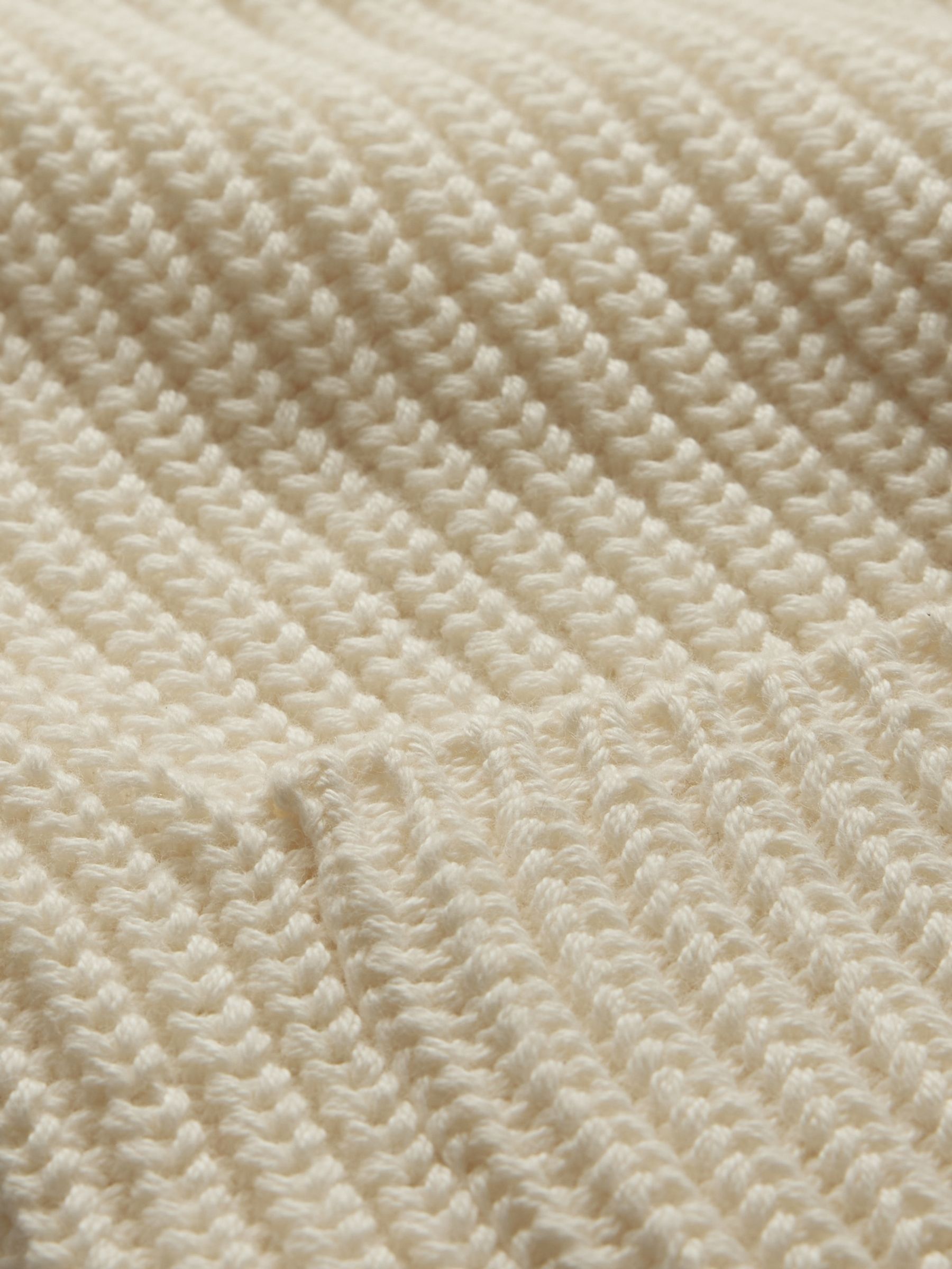 Cream Shaker-Stitch Cropped Cardigan (4-13yrs) - Image 5 of 5
