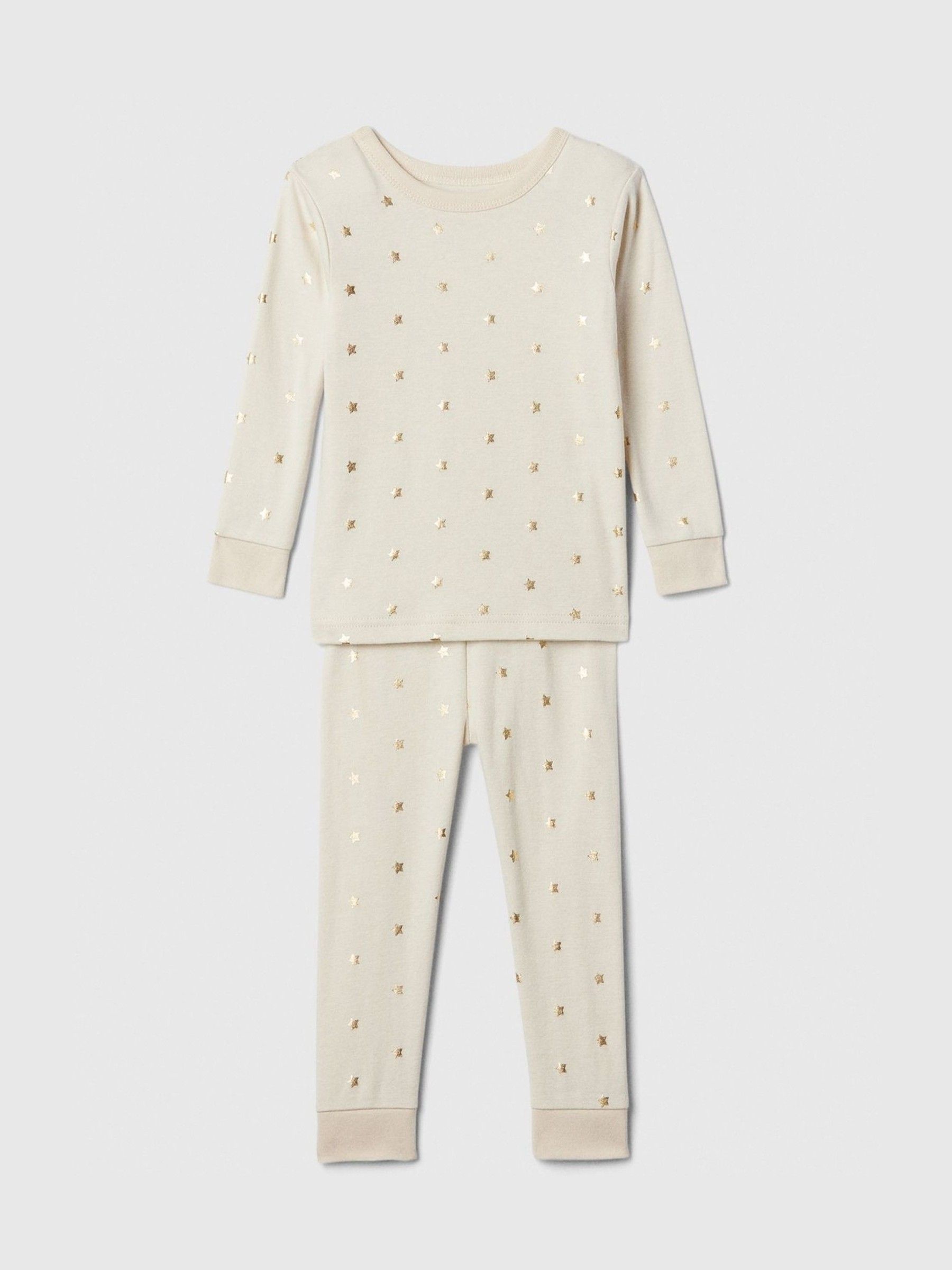 Cream Star Star Long Sleeve Pyjamas (6mths-5yrs) - Image 1 of 3