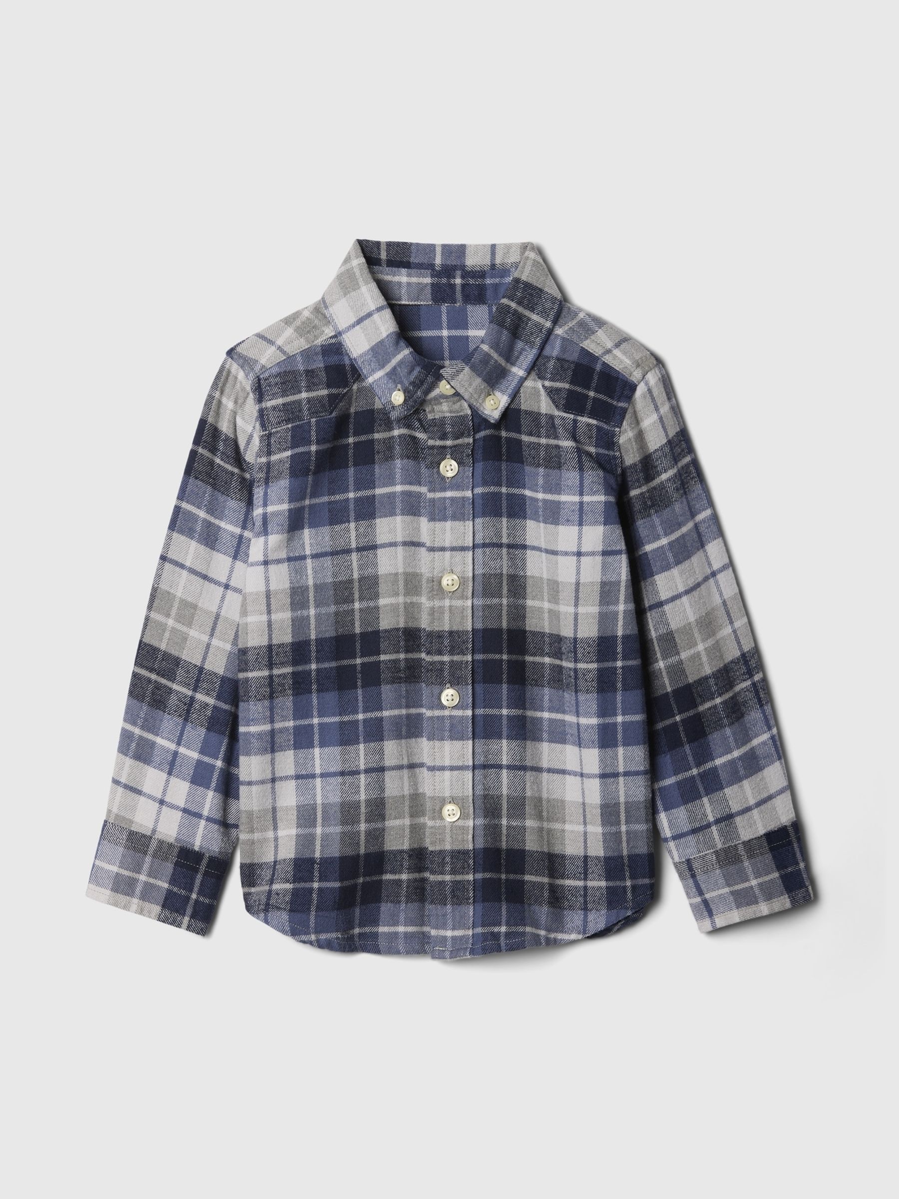 Blue Organic Cotton Flannel Shirt (6mths-5yrs) - Image 1 of 2