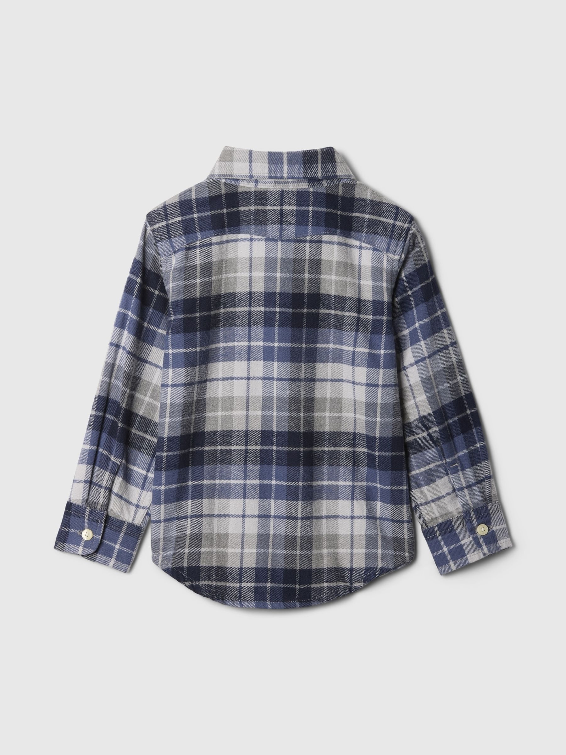 Blue Organic Cotton Flannel Shirt (6mths-5yrs) - Image 2 of 2