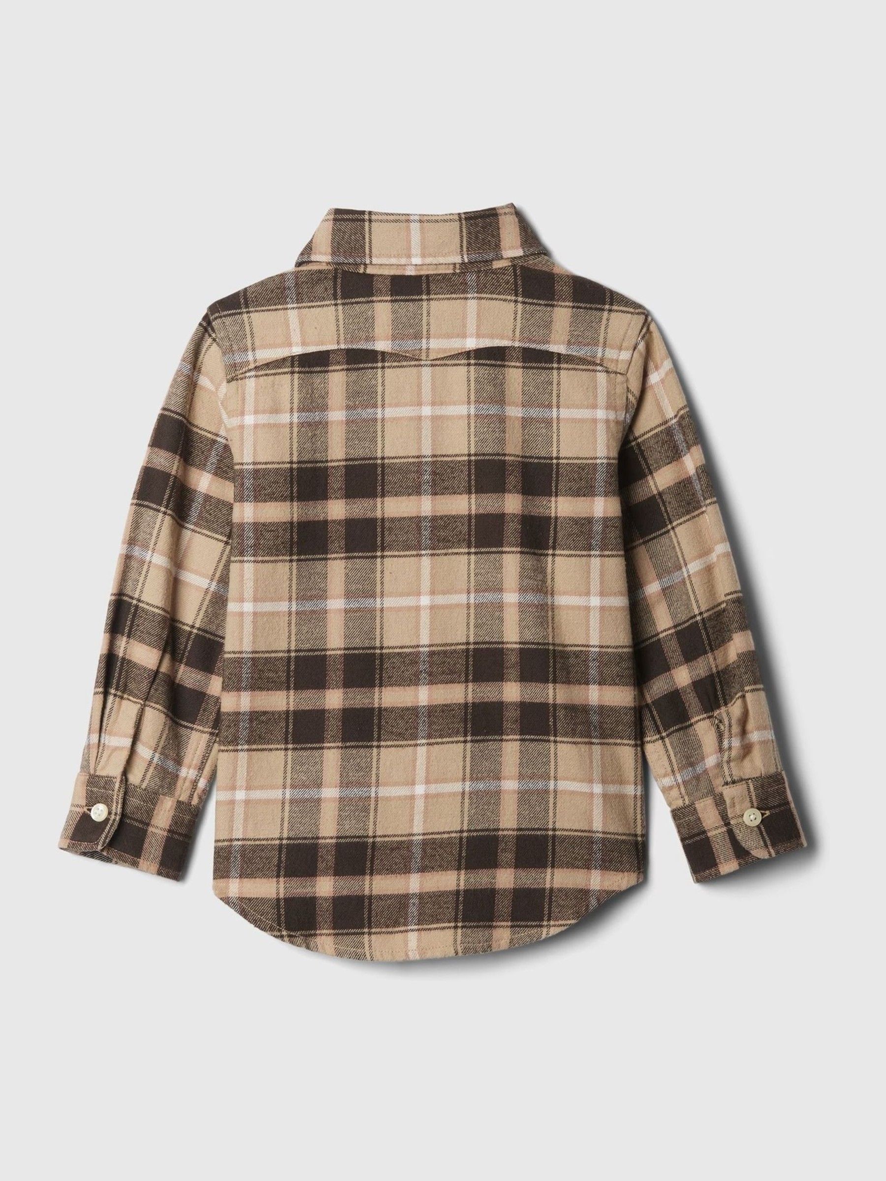 Brown Organic Cotton Flannel Shirt (6mths-5yrs) - Image 2 of 2
