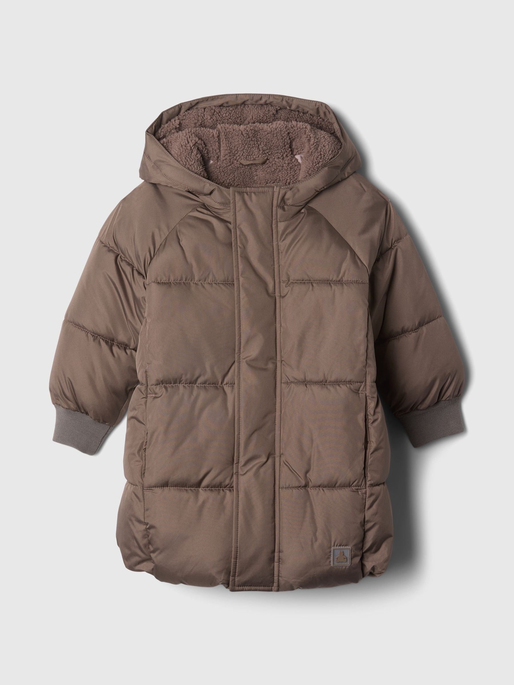 Brown Heavyweight Sherpa-Lined Hooded Parka Coat (6mths-5yrs) Gap