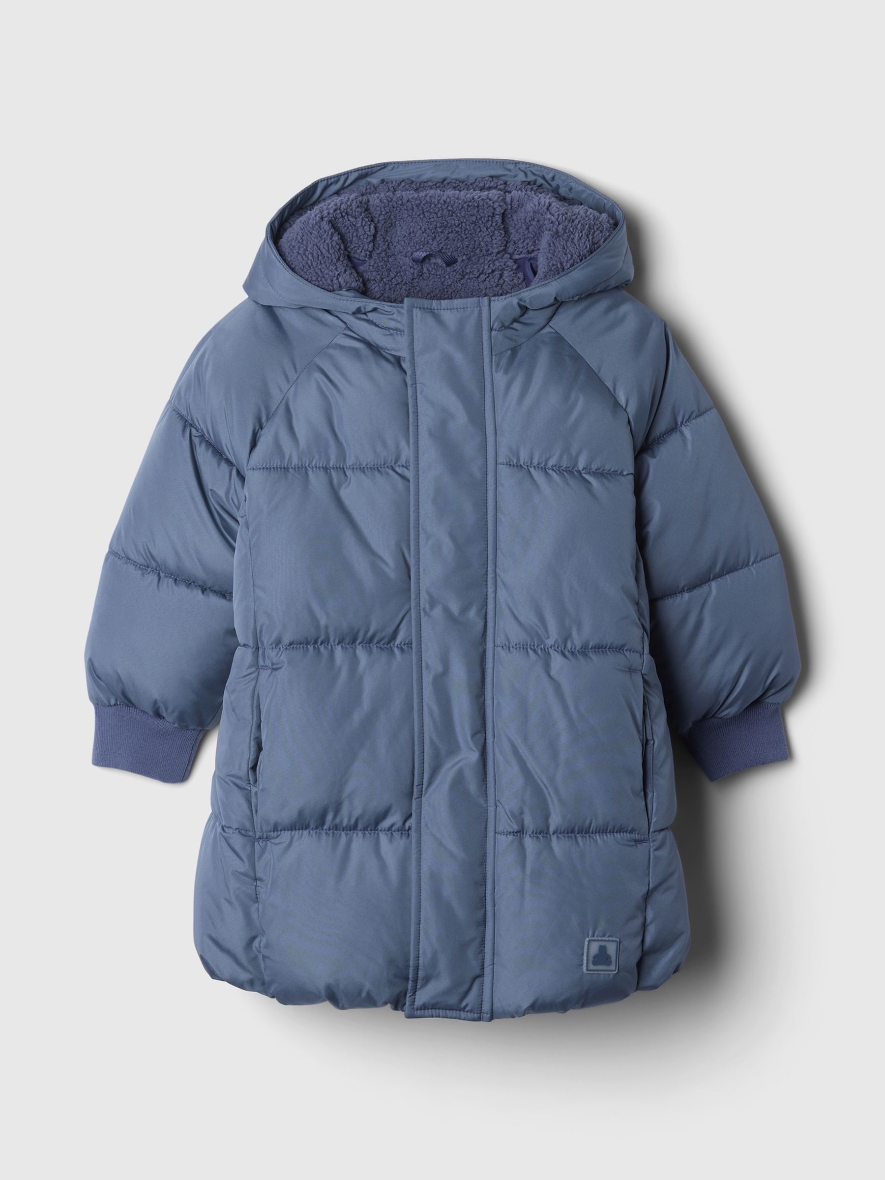 Blue Heavyweight Sherpa-Lined Hooded Parka Coat (6mths-5yrs) - Image 1 of 4