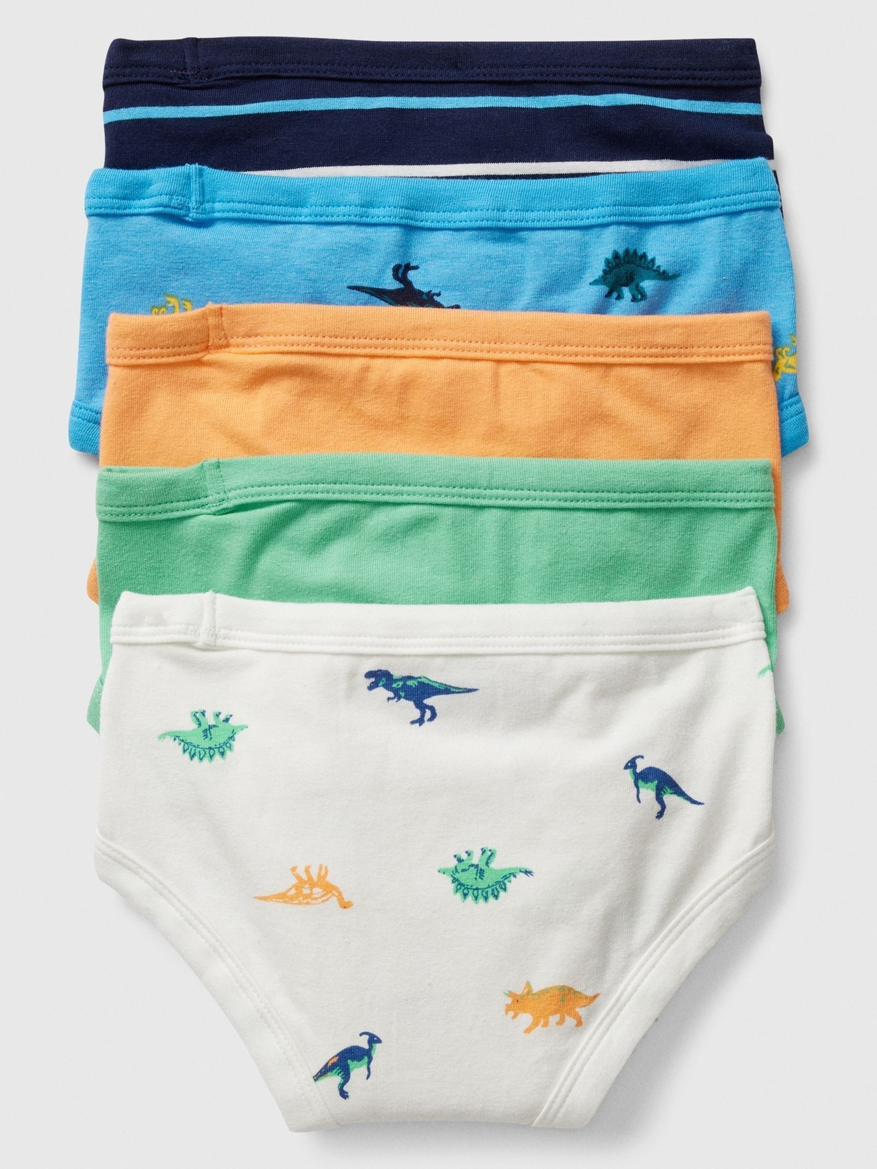 Blue Dinosaur Print 5 Pack Cotton Stretch Briefs (2-5yrs) - Image 2 of 3