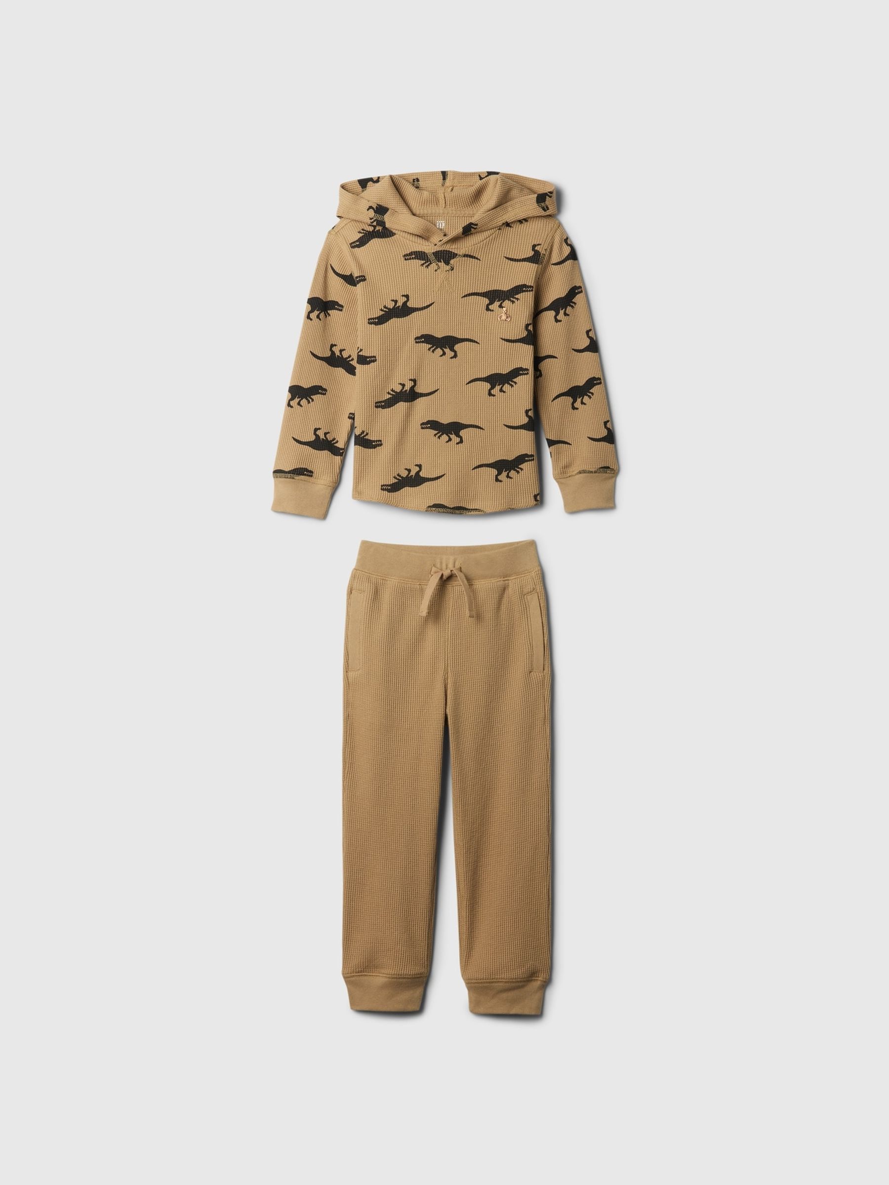 Beige Thermal Hoodie and Joggers Outfit Set (6mths-5yrs) - Image 1 of 2