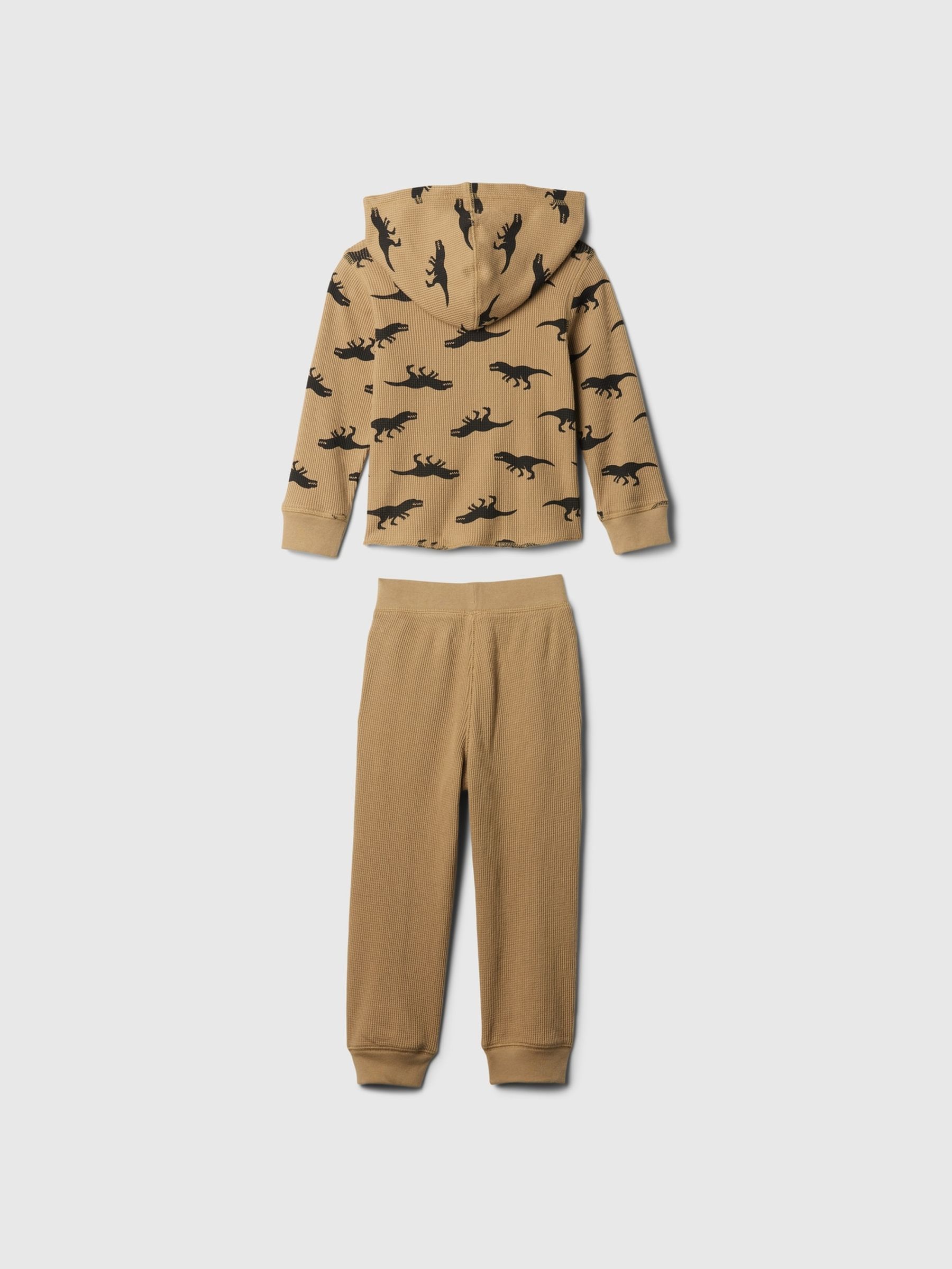 Beige Thermal Hoodie and Joggers Outfit Set (6mths-5yrs) - Image 2 of 2