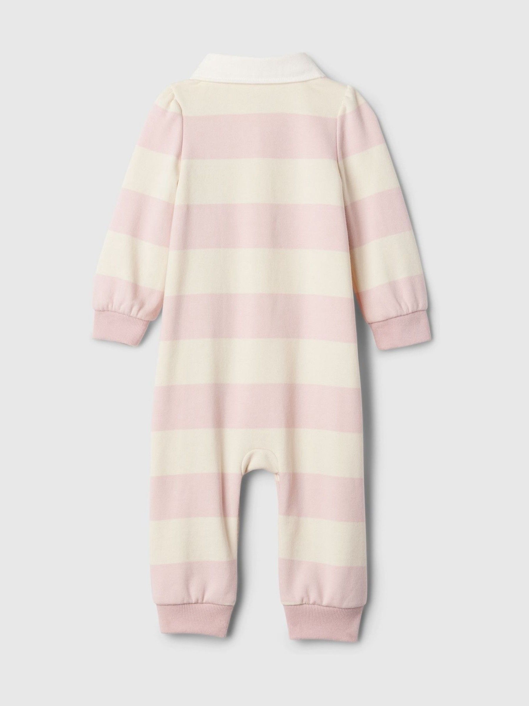 Pink Rugby Polo Neck Footless Sleepsuit (Newborn-24mths) - Image 2 of 2