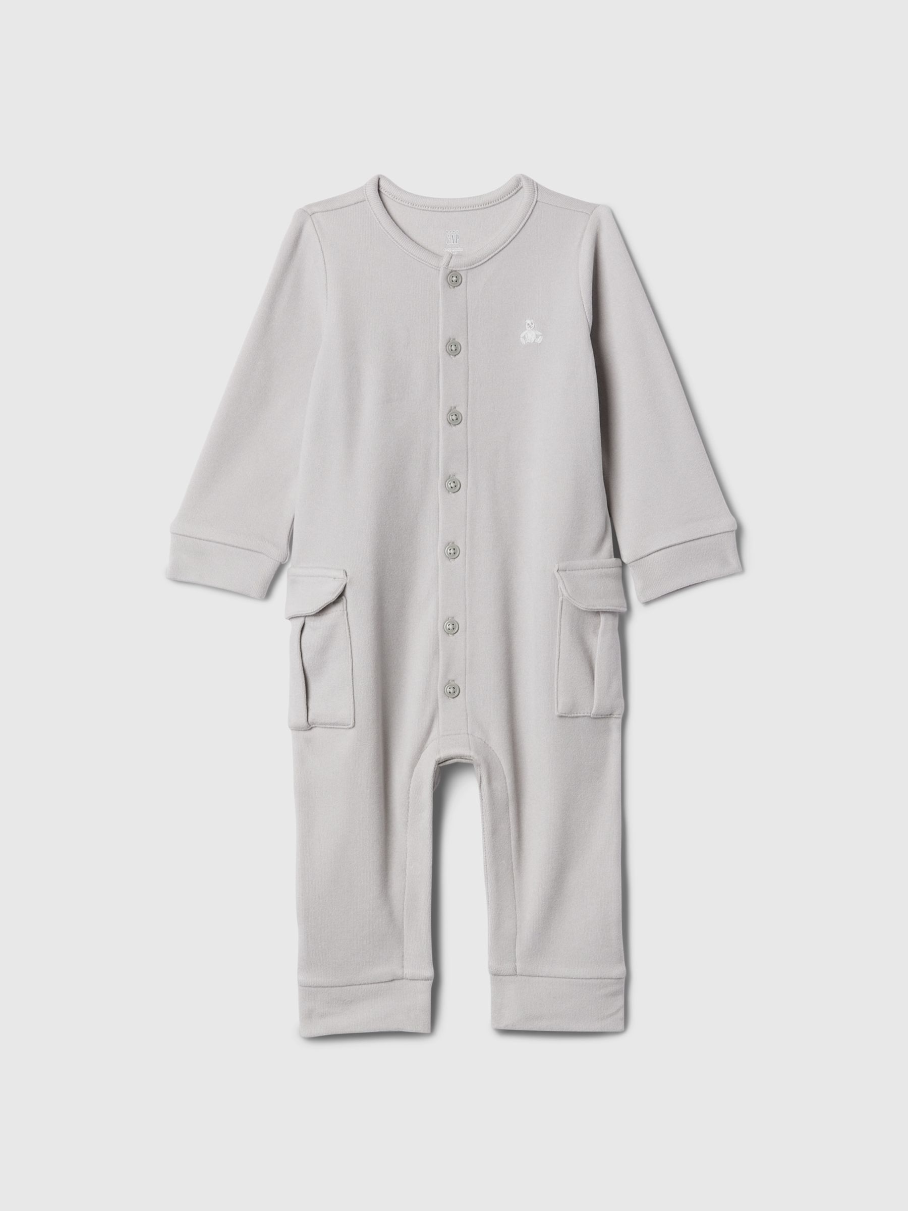 Grey Cargo Pocket Footless Sleepsuit (Newborn-24mths) - Image 1 of 1