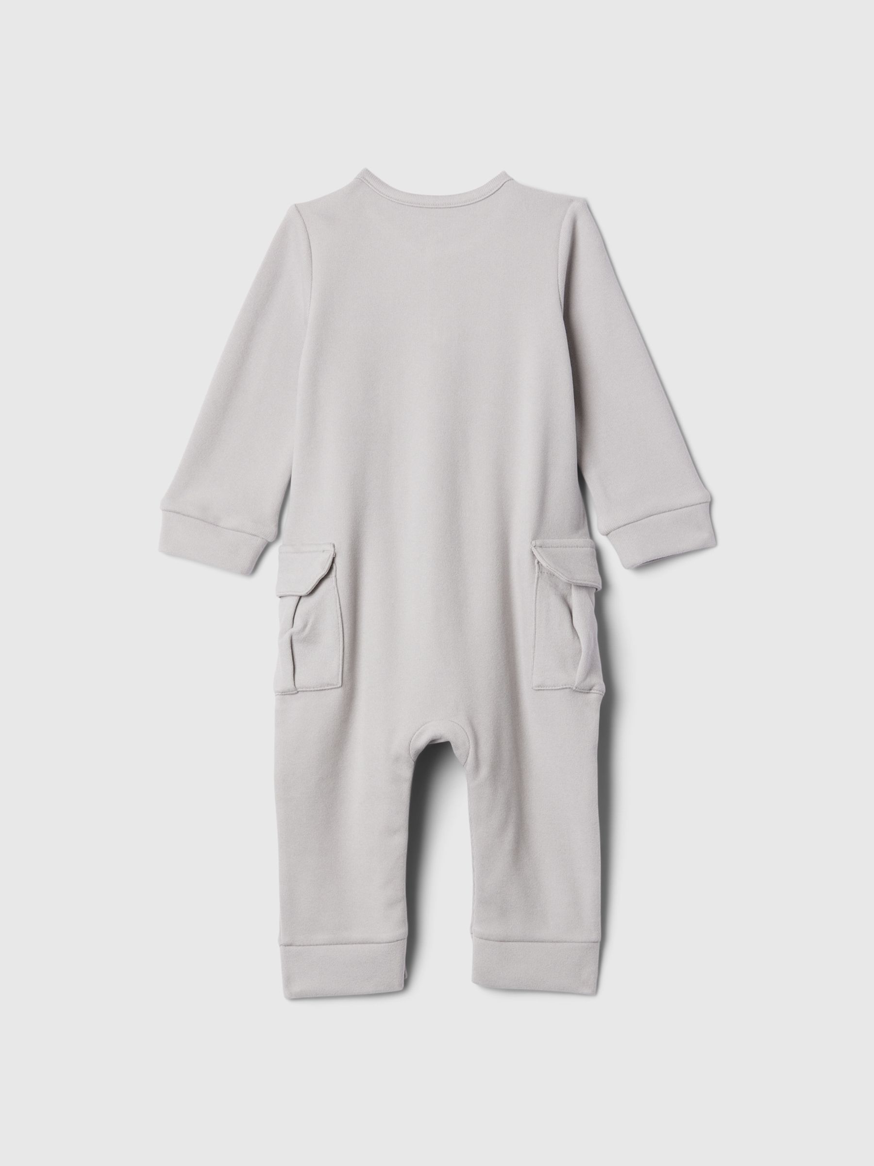 Grey Cargo Pocket Footless Sleepsuit (Newborn-24mths) - Image 2 of 3