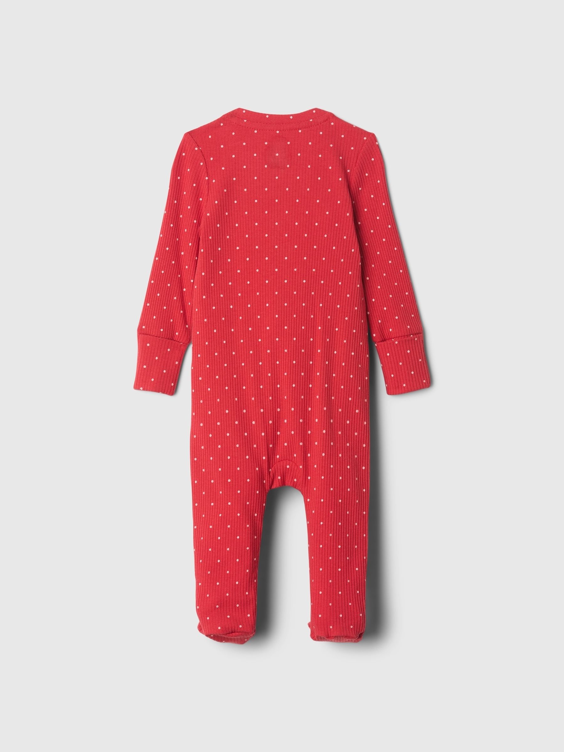 Red Dot Ribbed Footed Sleepsuit (Newborn-9mths) - Image 2 of 2