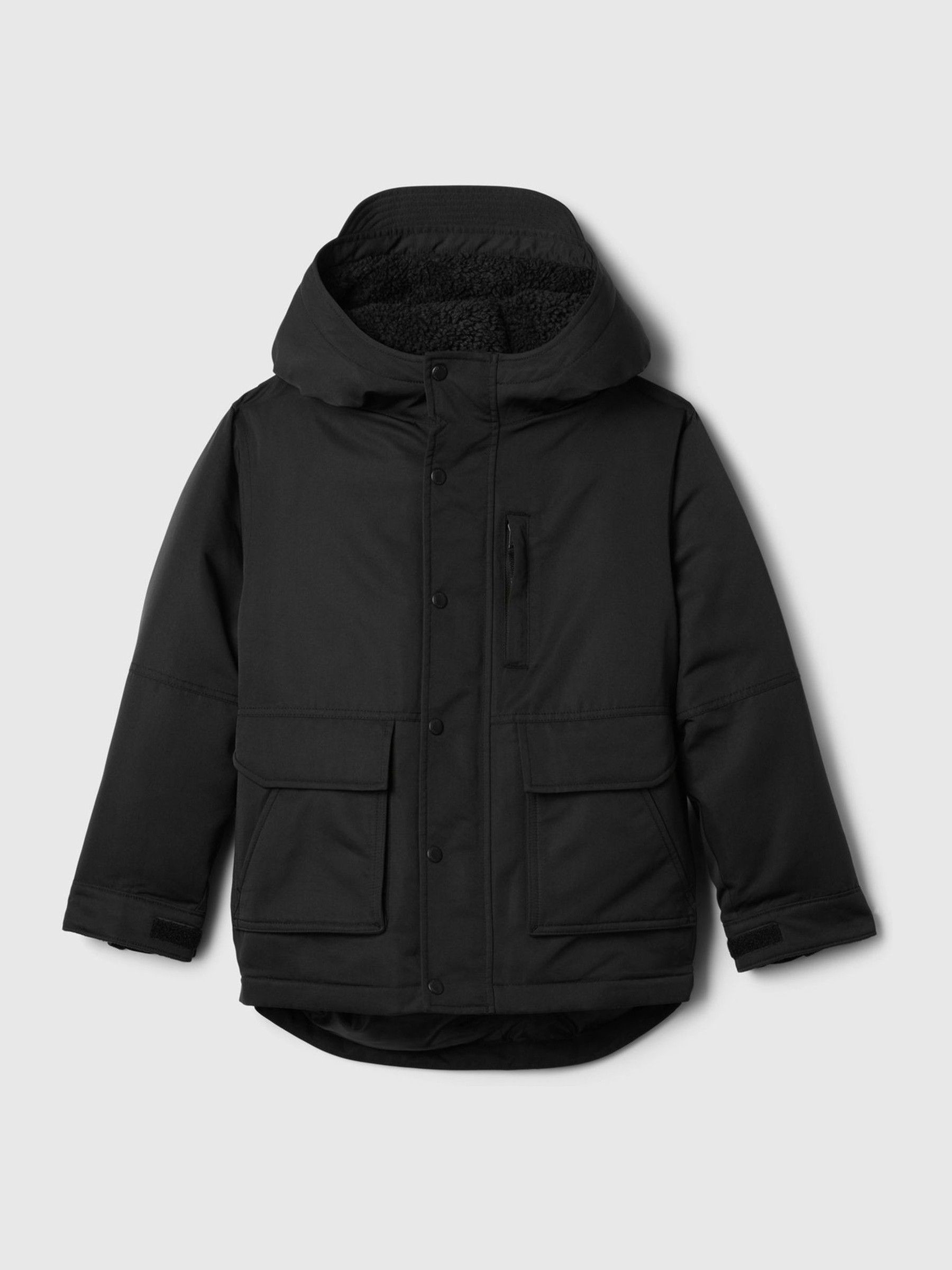 Black Heavyweight Parka Coat (4-13yrs) - Image 5 of 6