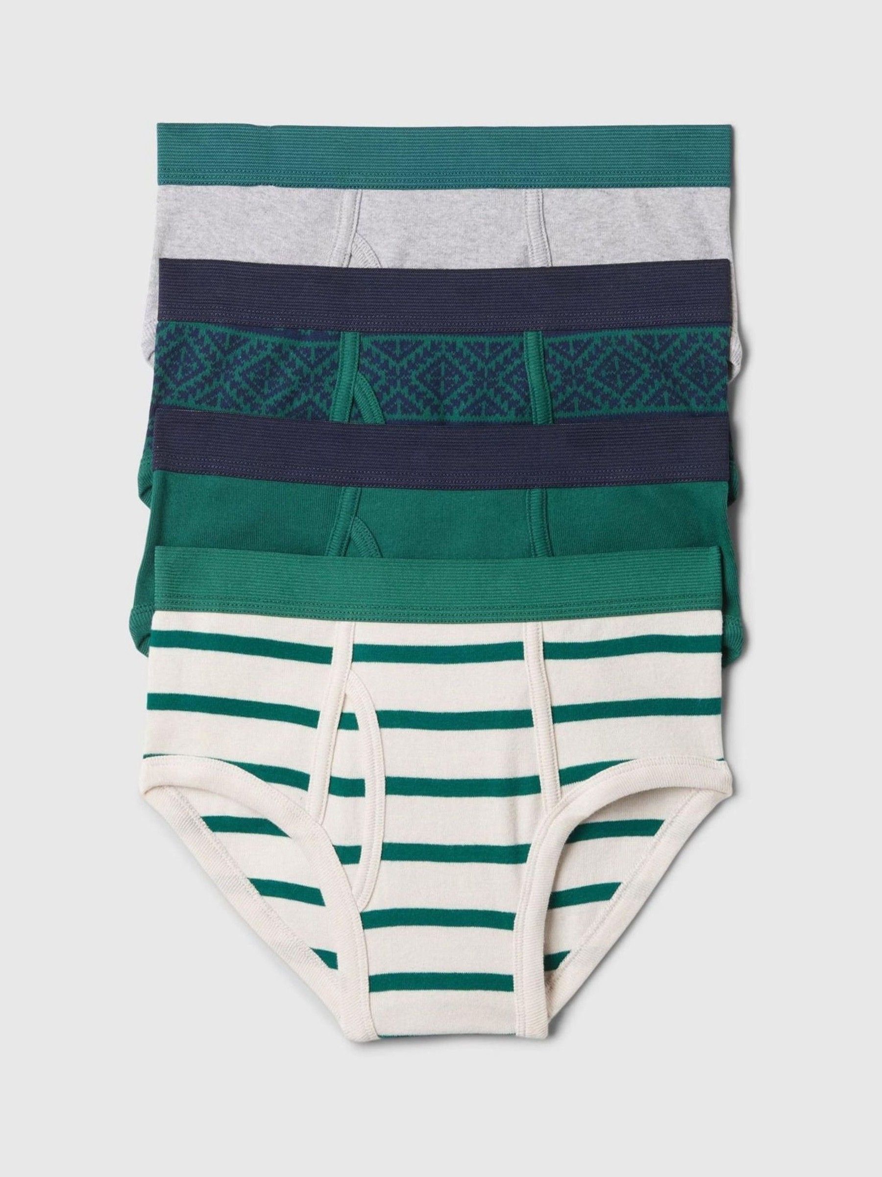 Green 4 Pack Cotton Briefs (4-13yrs) - Image 1 of 1