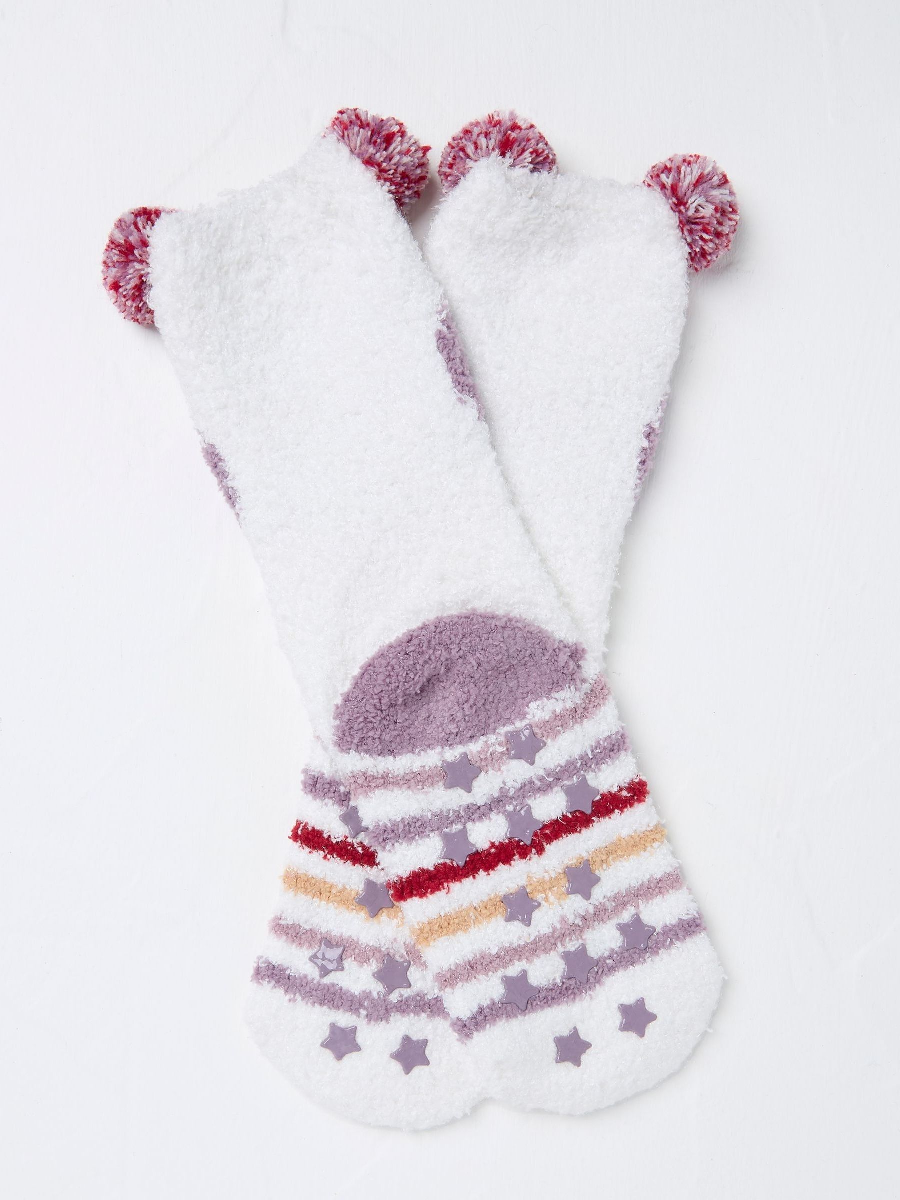 Ivory Owl Fluffy Socks - Image 2 of 2
