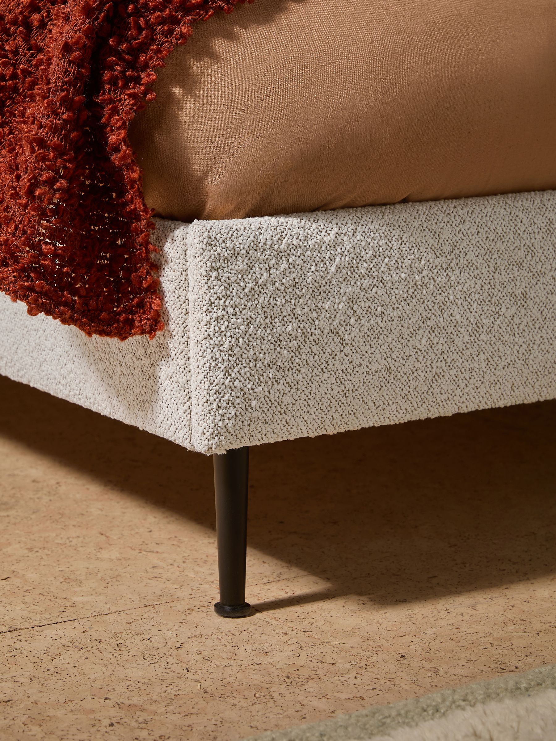 Montie Bed in White Boucle - Image 2 of 5