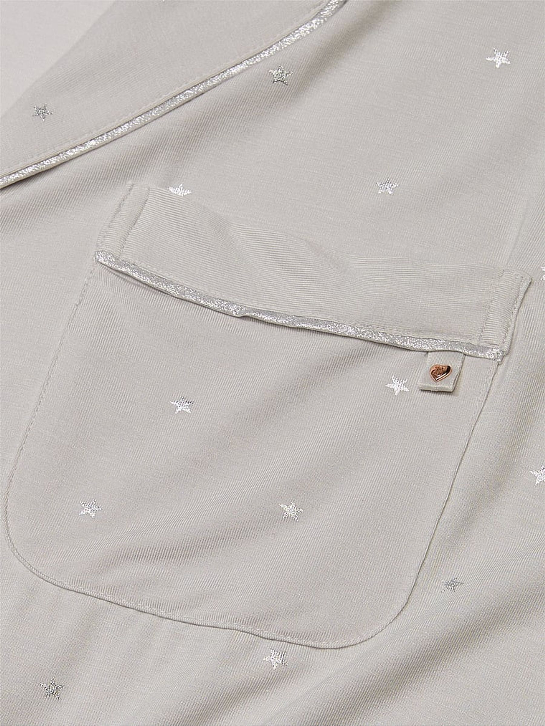 Silver Pearl Foil Stars Grey Modal Short Pyjama Set - Image 4 of 4