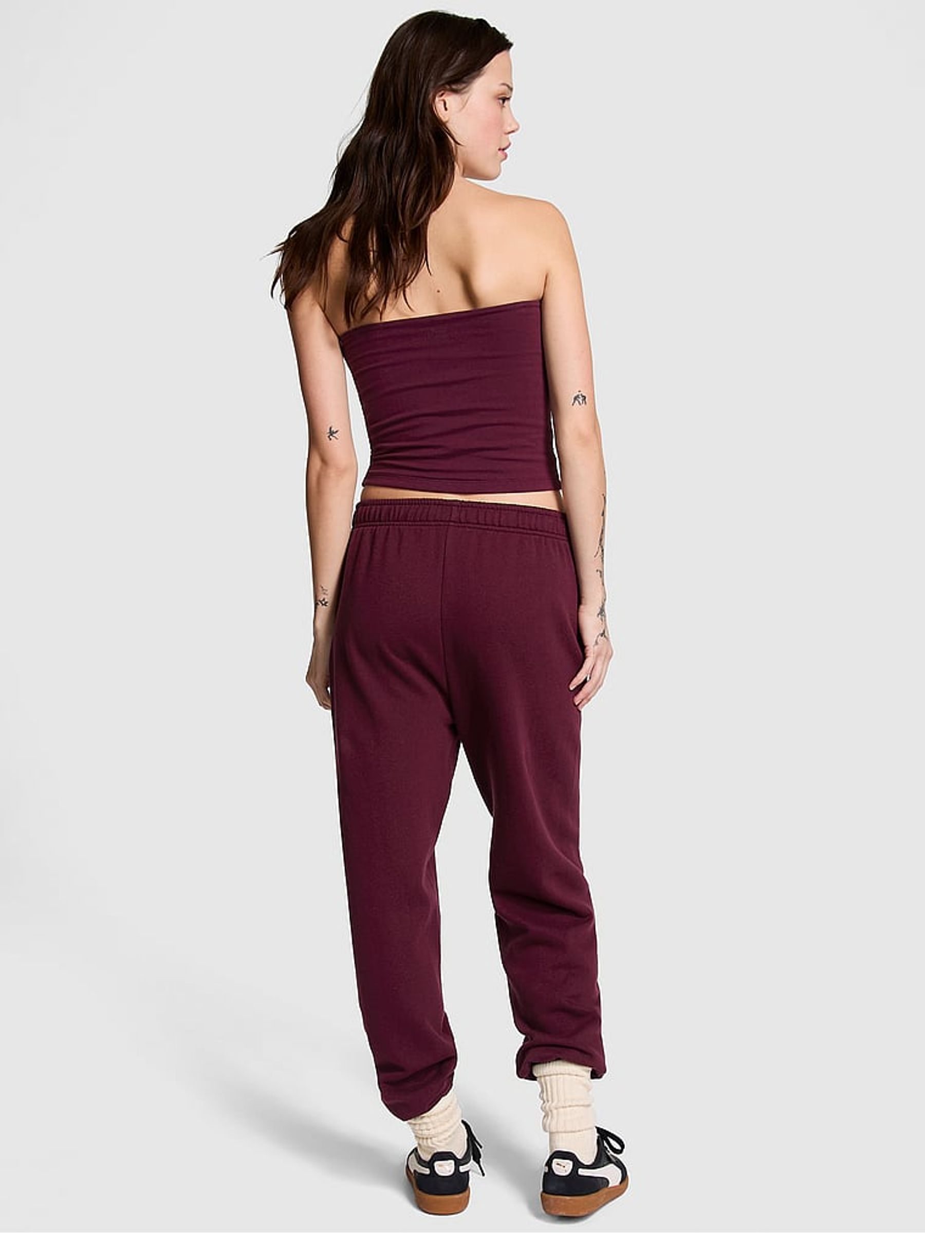Purple Rose Cuffed Fleece Joggers - Image 2 of 3