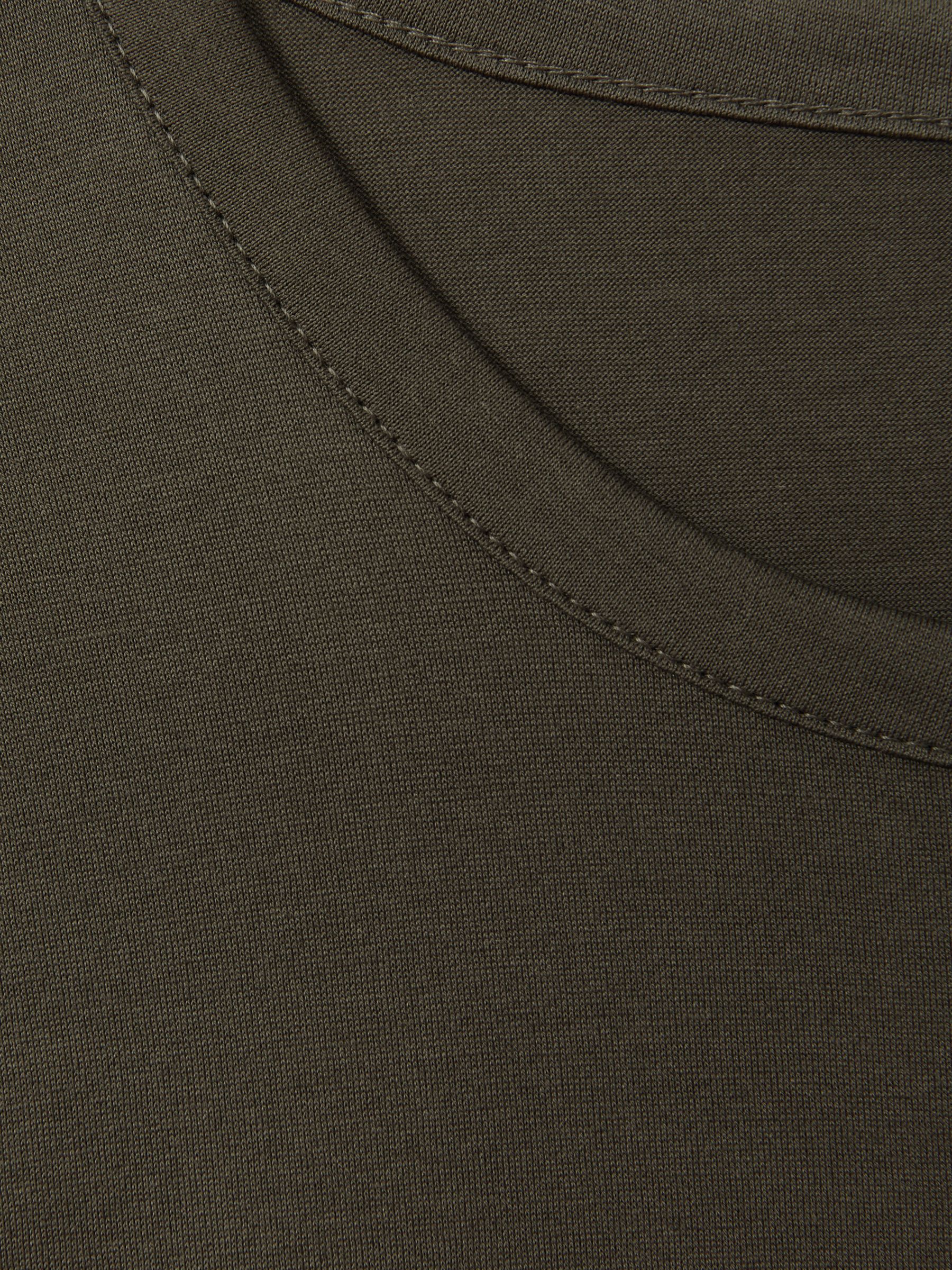 Mercerised Crew Neck T-shirt in Dusty Olive - Image 5 of 5