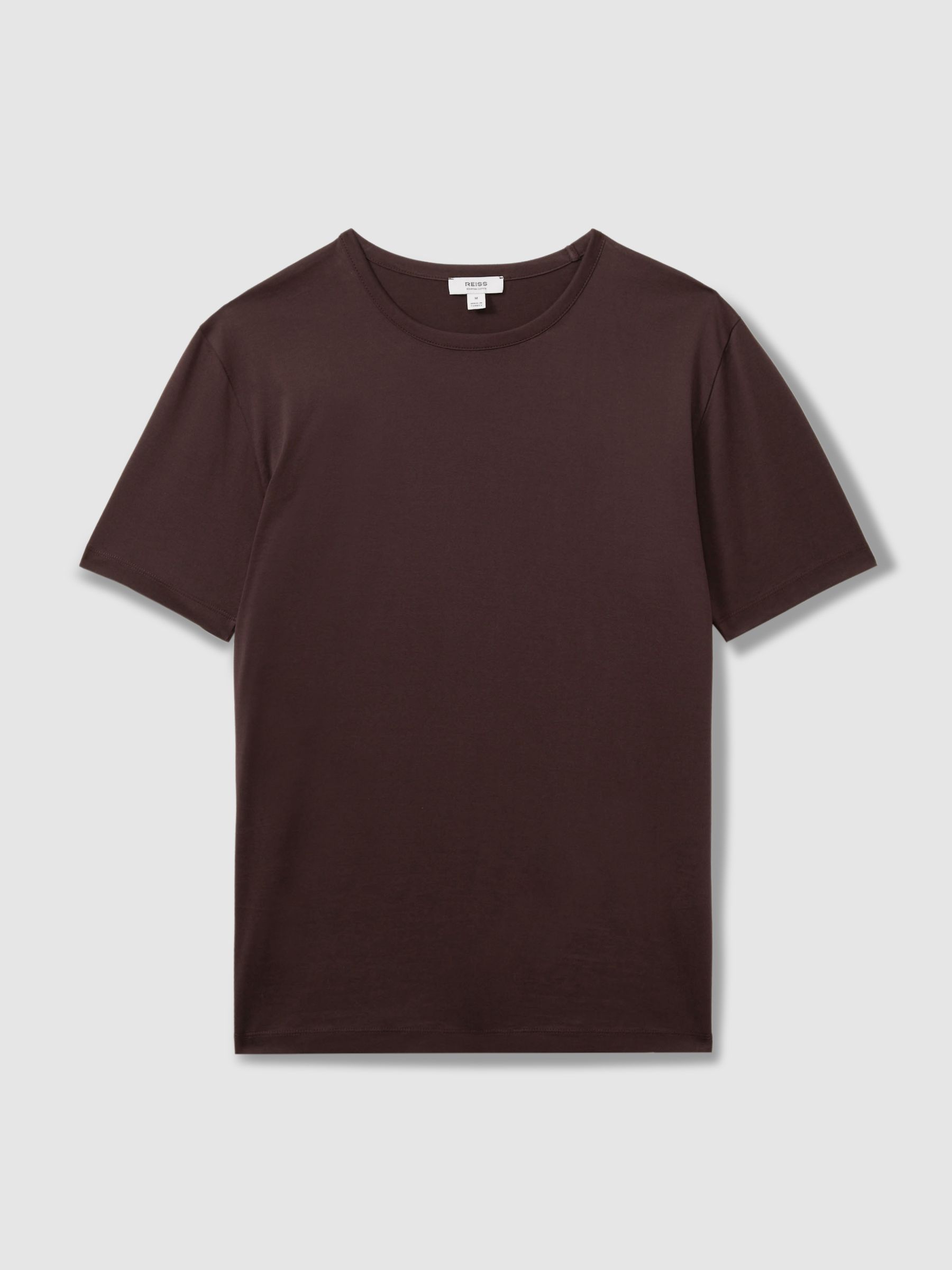 Mercerised Crew Neck T-shirt in Hazel - Image 2 of 5